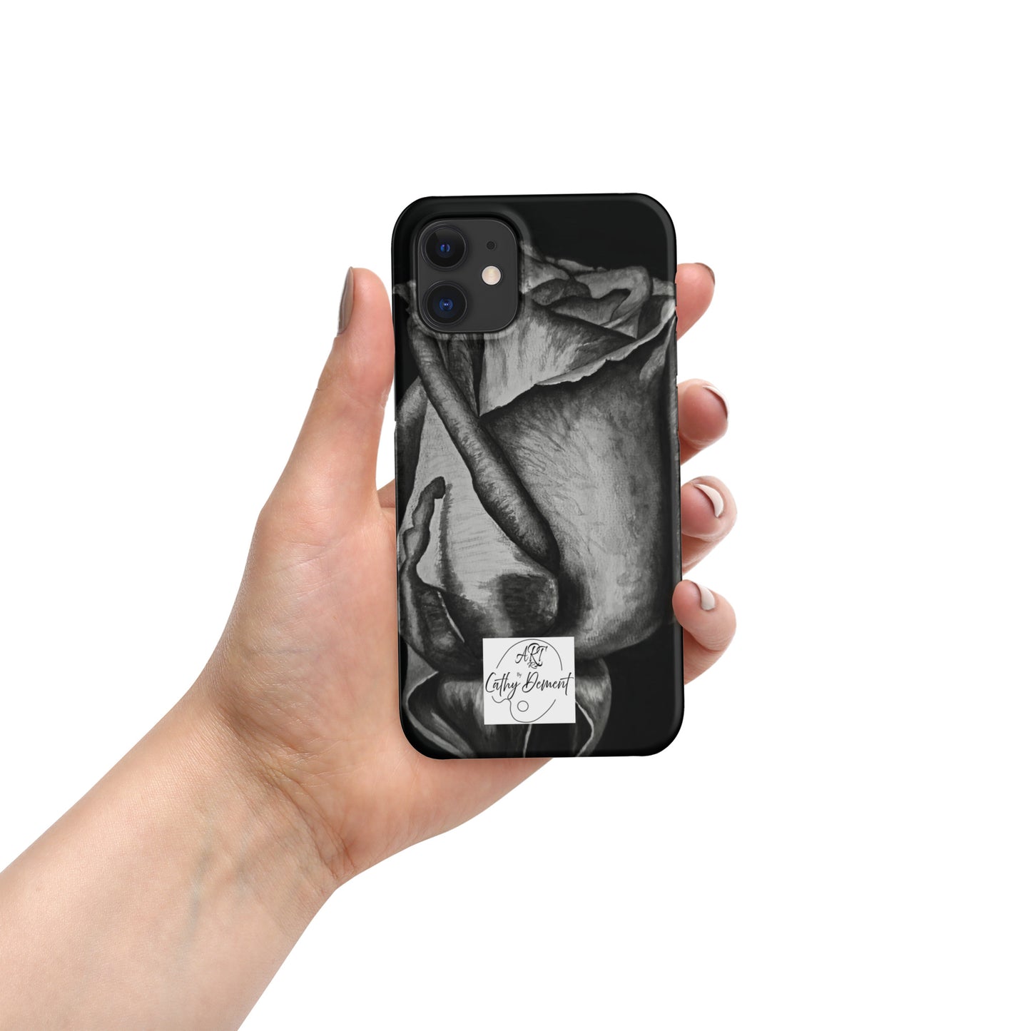 Dusk's Embrace: Monochrome Rose Artwork Snap Cell Phone Case for iPhone®