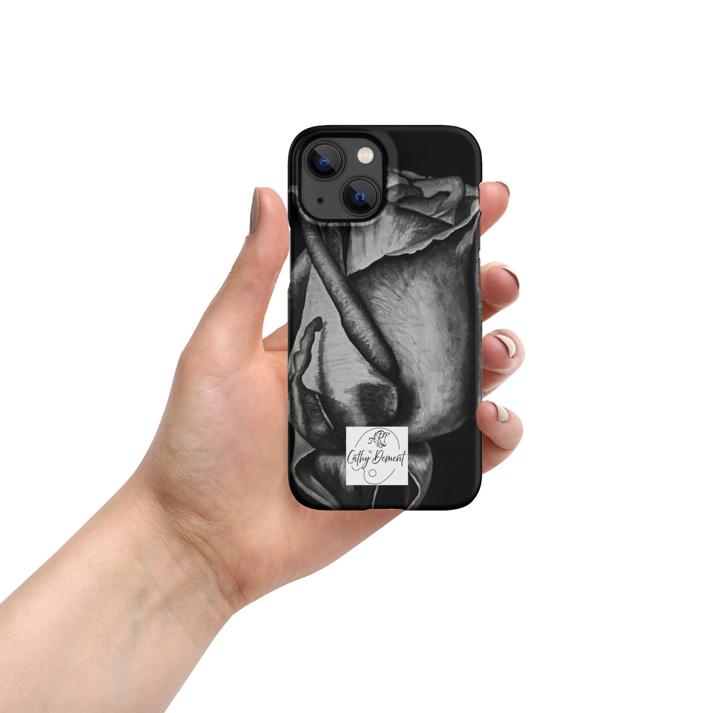 Dusk's Embrace: Monochrome Rose Artwork Snap Cell Phone Case for iPhone®