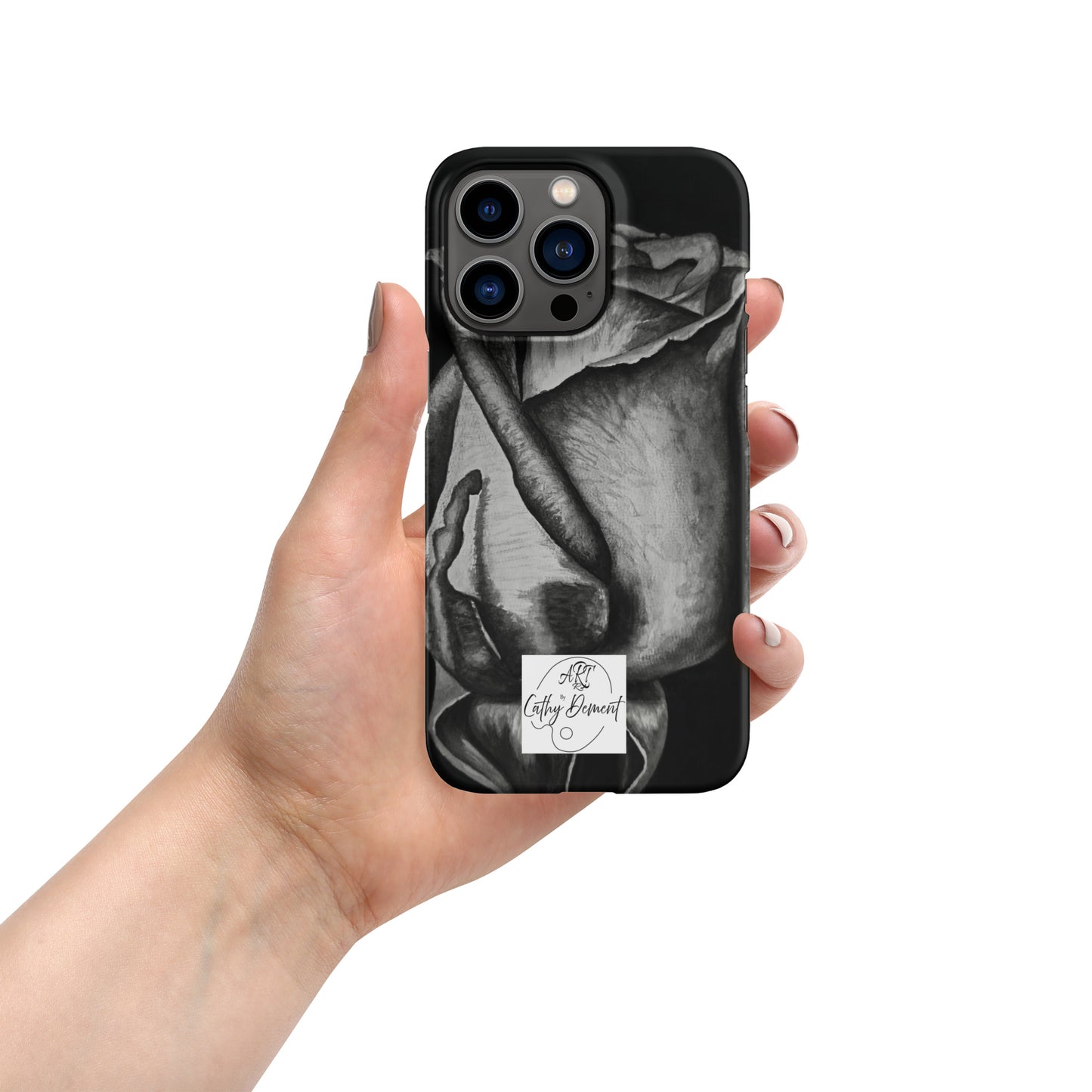 Dusk's Embrace: Monochrome Rose Artwork Snap Cell Phone Case for iPhone®