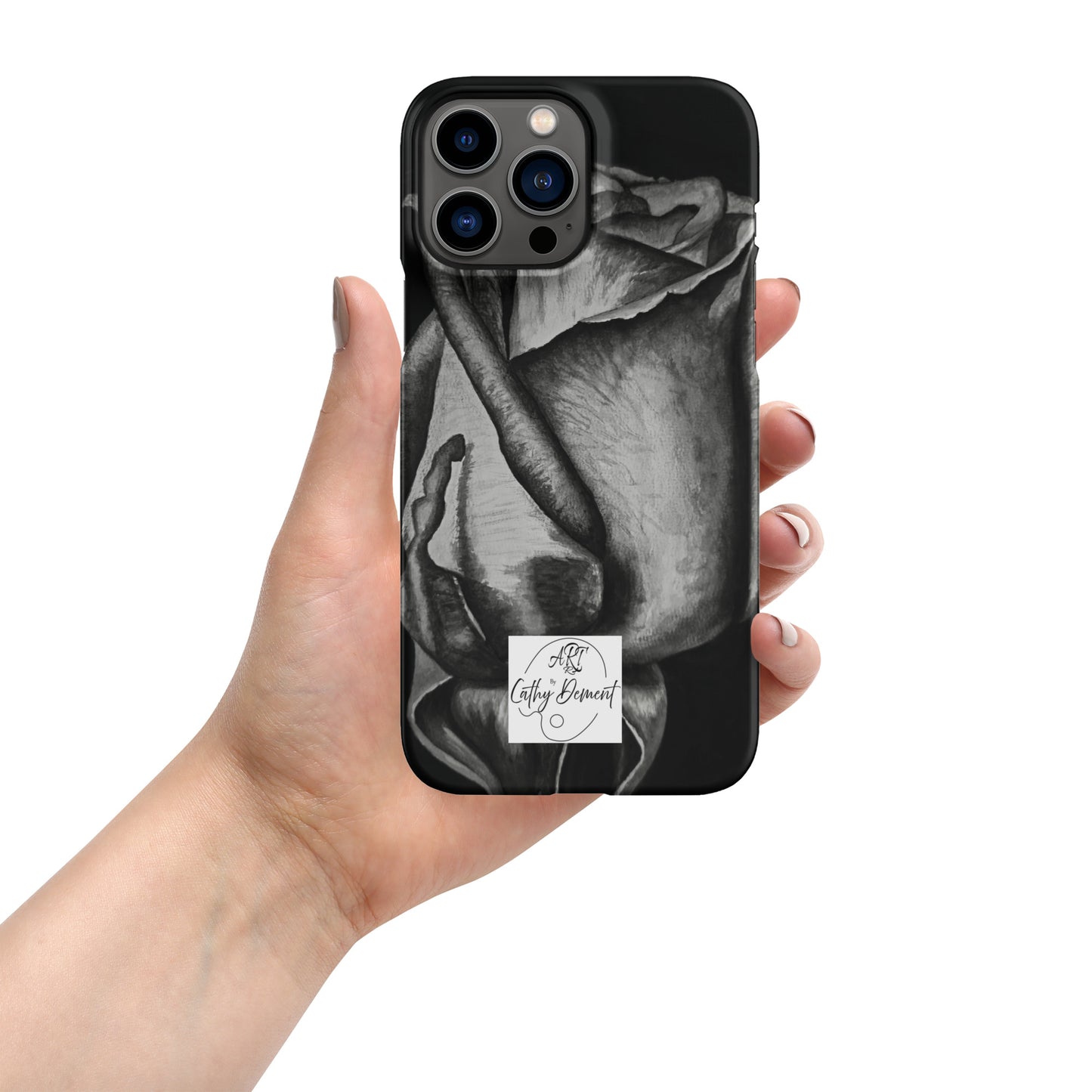 Dusk's Embrace: Monochrome Rose Artwork Snap Cell Phone Case for iPhone®