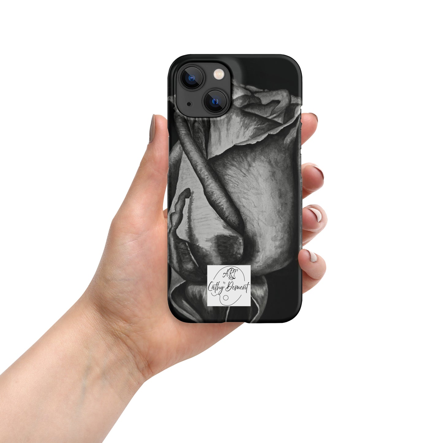 Dusk's Embrace: Monochrome Rose Artwork Snap Cell Phone Case for iPhone®