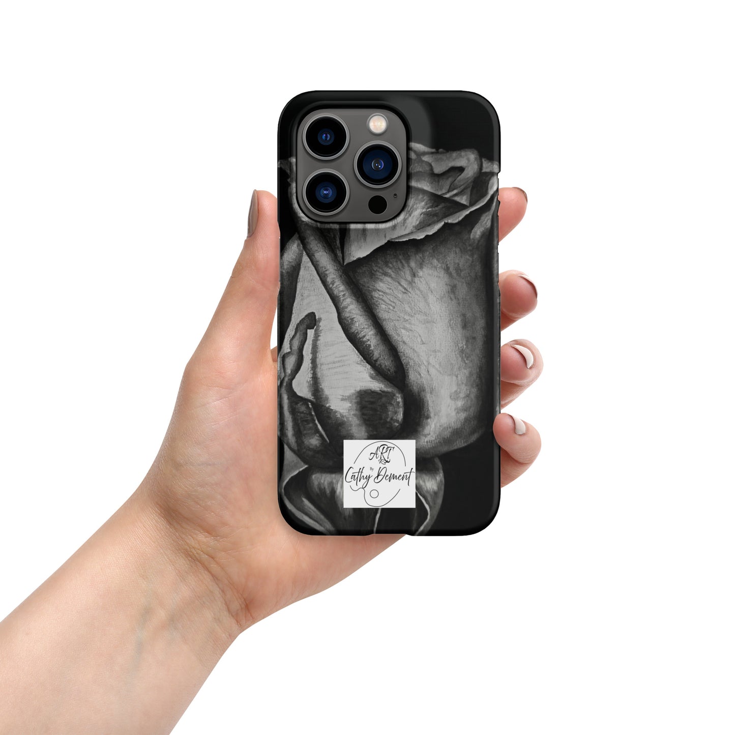 Dusk's Embrace: Monochrome Rose Artwork Snap Cell Phone Case for iPhone®