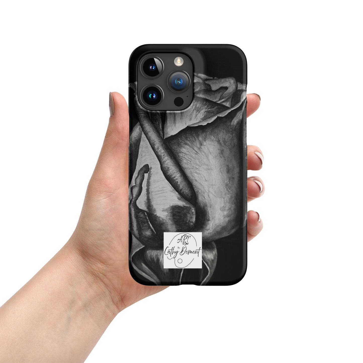 Dusk's Embrace: Monochrome Rose Artwork Snap Cell Phone Case for iPhone®