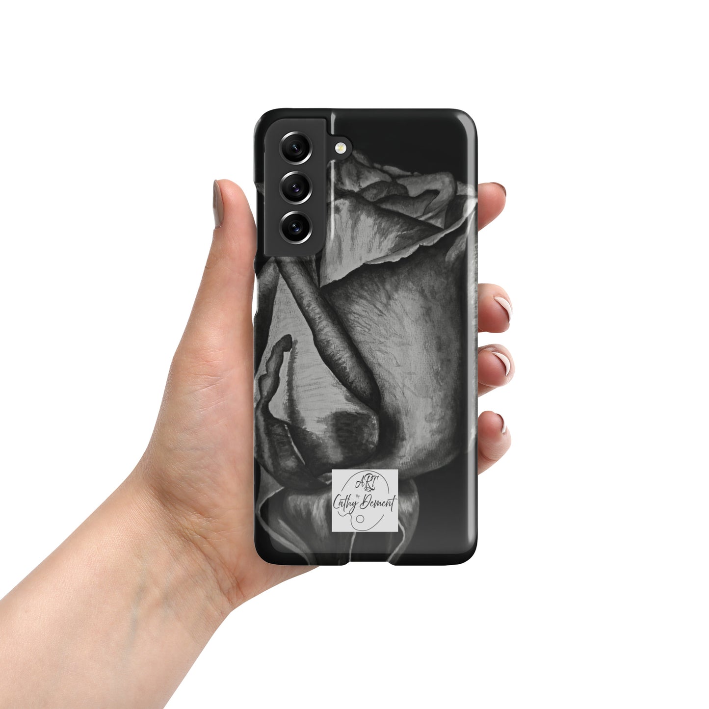 Dusk's Embrace: Monochrome Rose Artwork Snap case for Samsung® Cell Phones