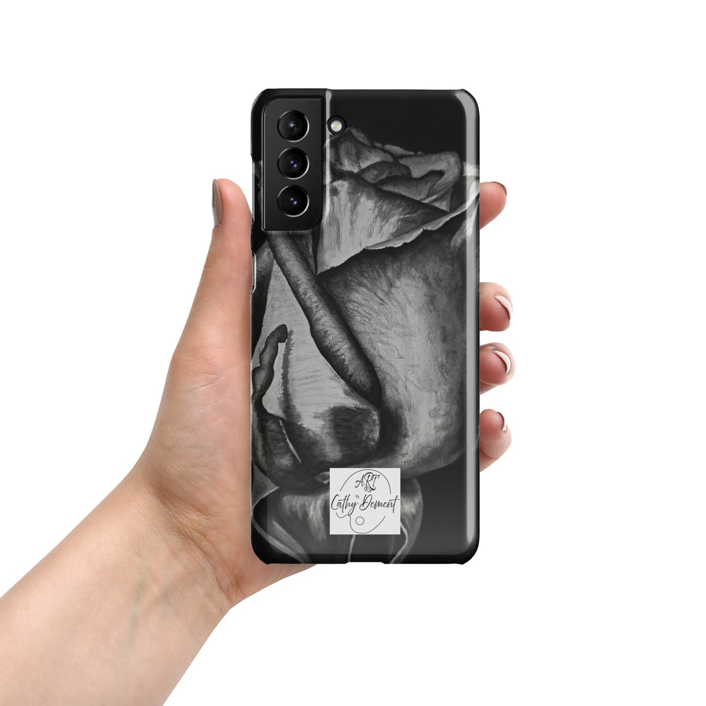 Dusk's Embrace: Monochrome Rose Artwork Snap case for Samsung® Cell Phones