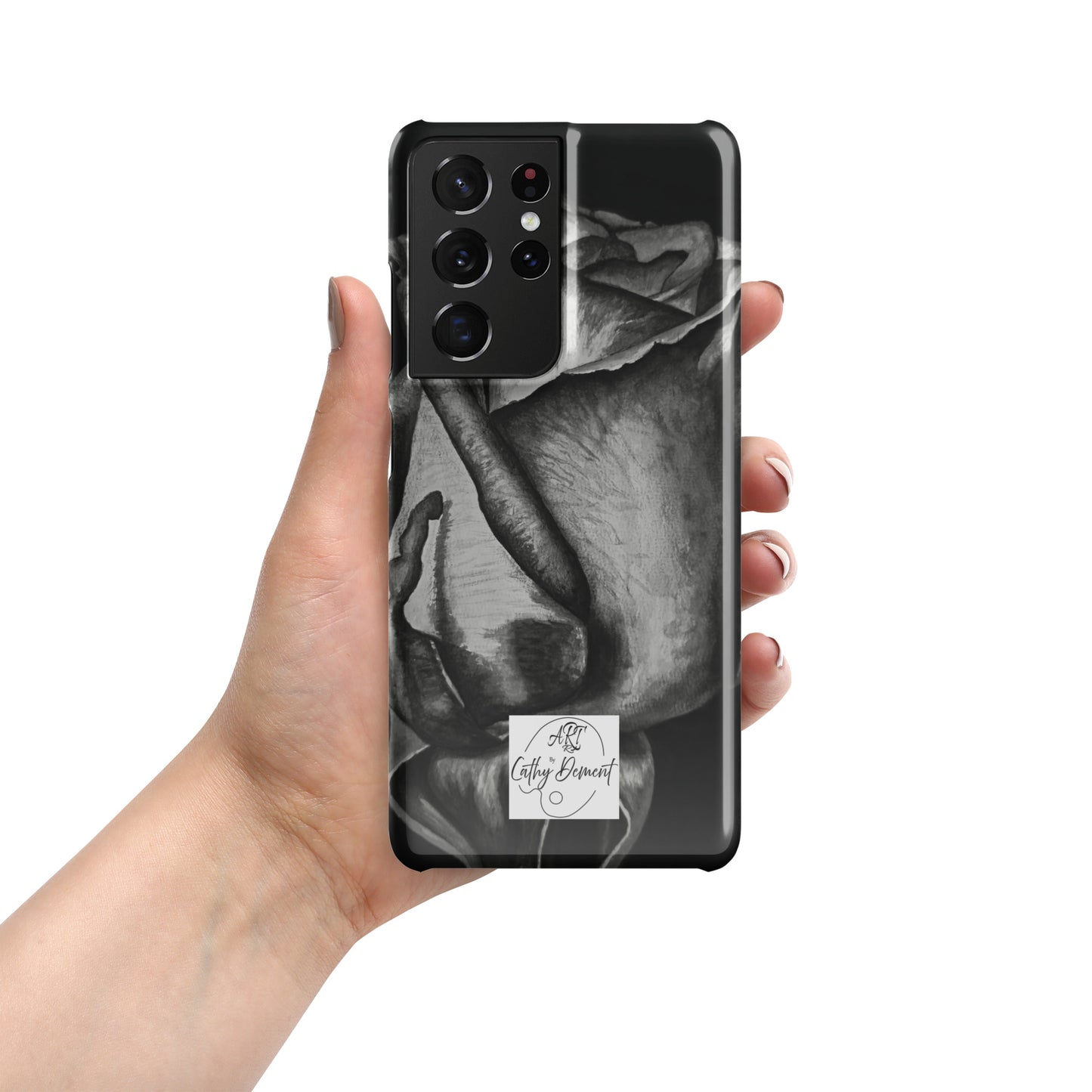 Dusk's Embrace: Monochrome Rose Artwork Snap case for Samsung® Cell Phones