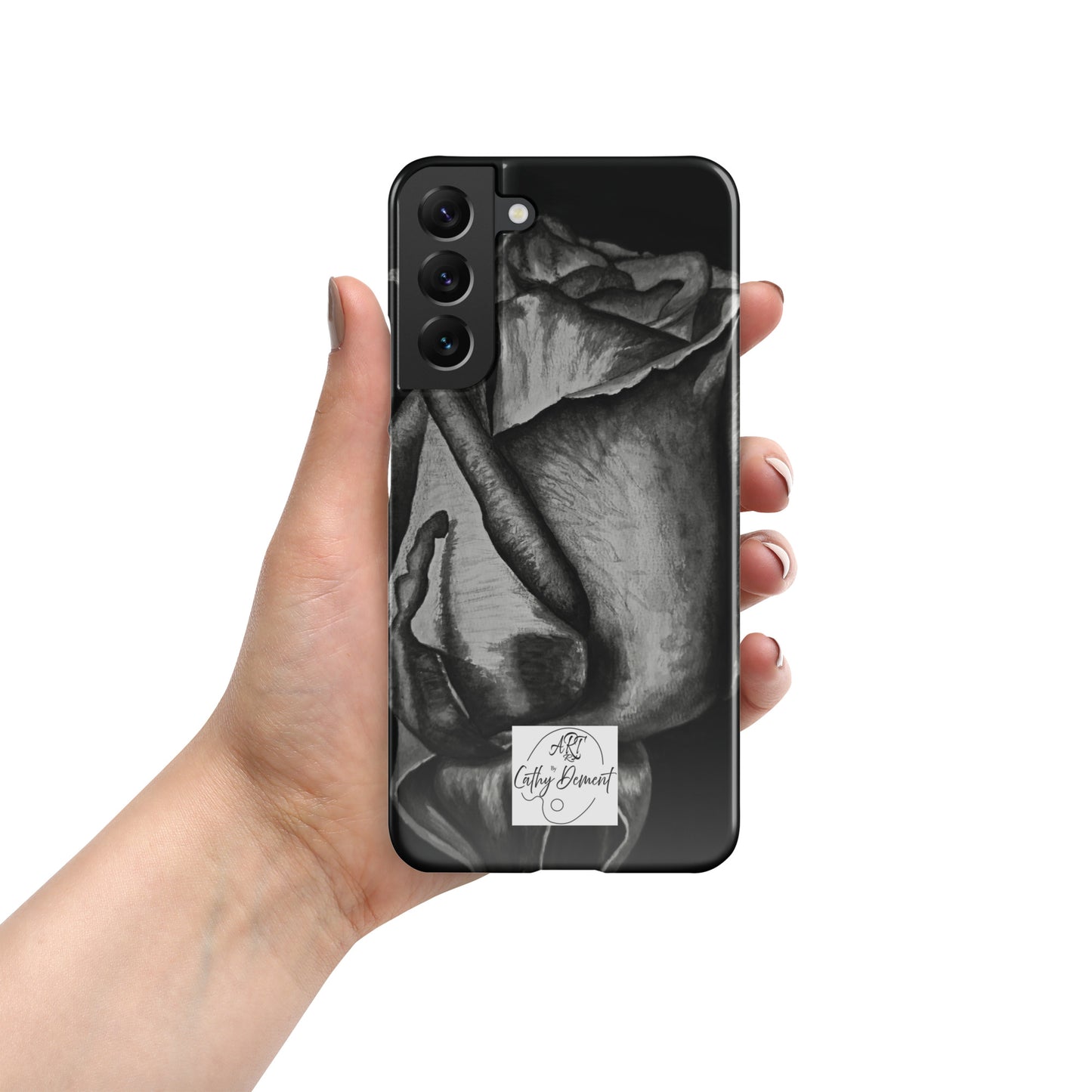 Dusk's Embrace: Monochrome Rose Artwork Snap case for Samsung® Cell Phones