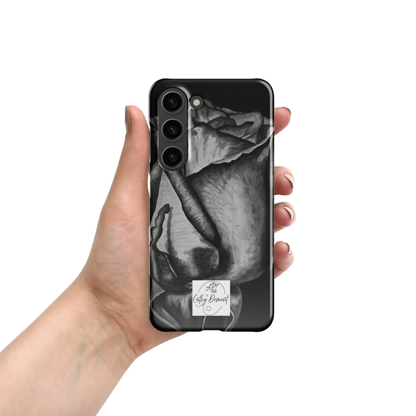 Dusk's Embrace: Monochrome Rose Artwork Snap case for Samsung® Cell Phones