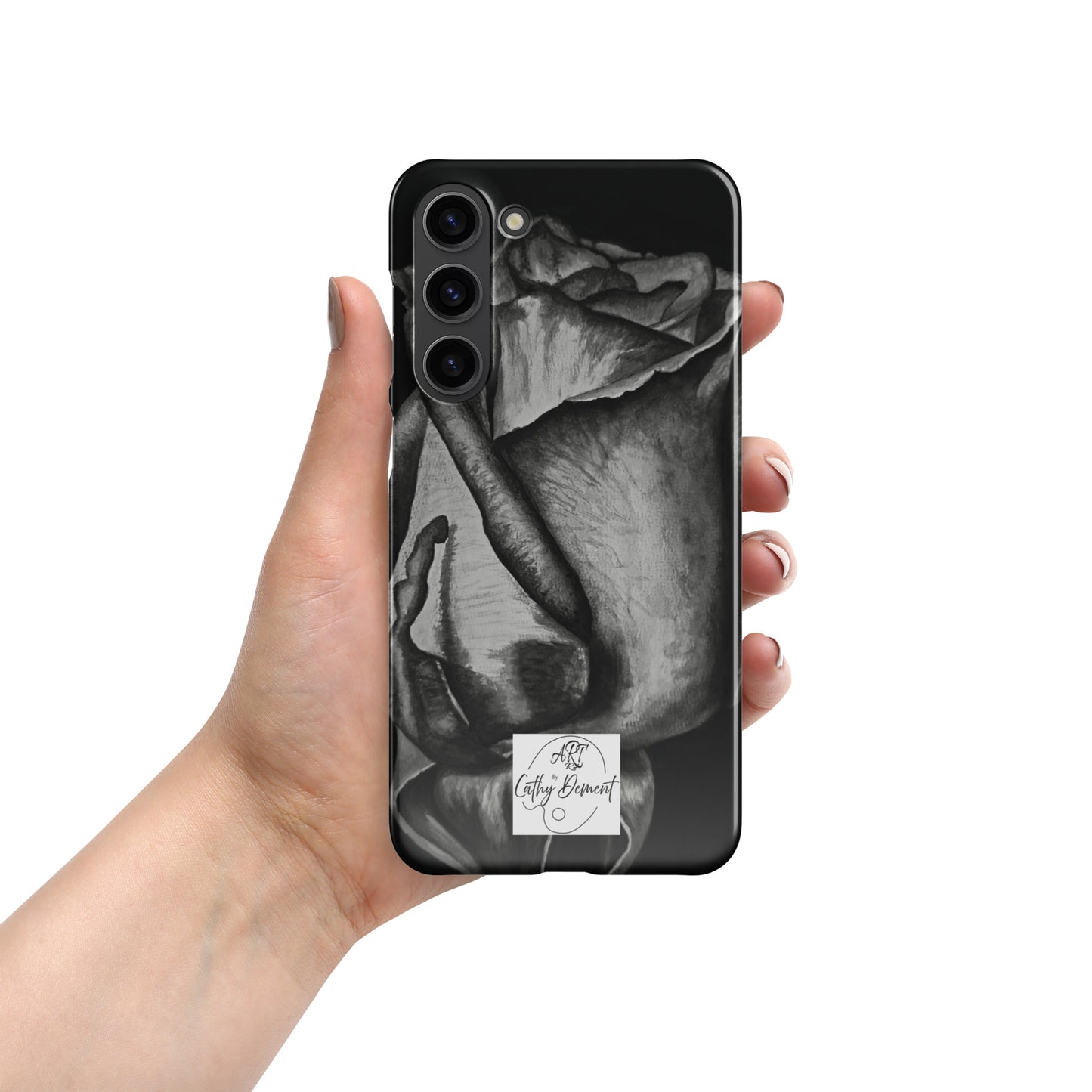 Dusk's Embrace: Monochrome Rose Artwork Snap case for Samsung® Cell Phones