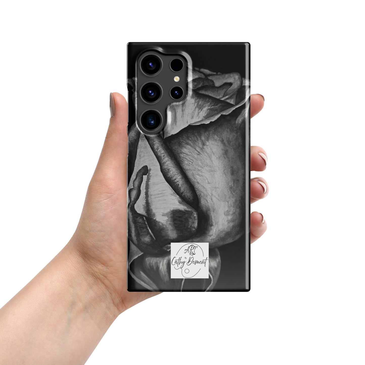 Dusk's Embrace: Monochrome Rose Artwork Snap case for Samsung® Cell Phones