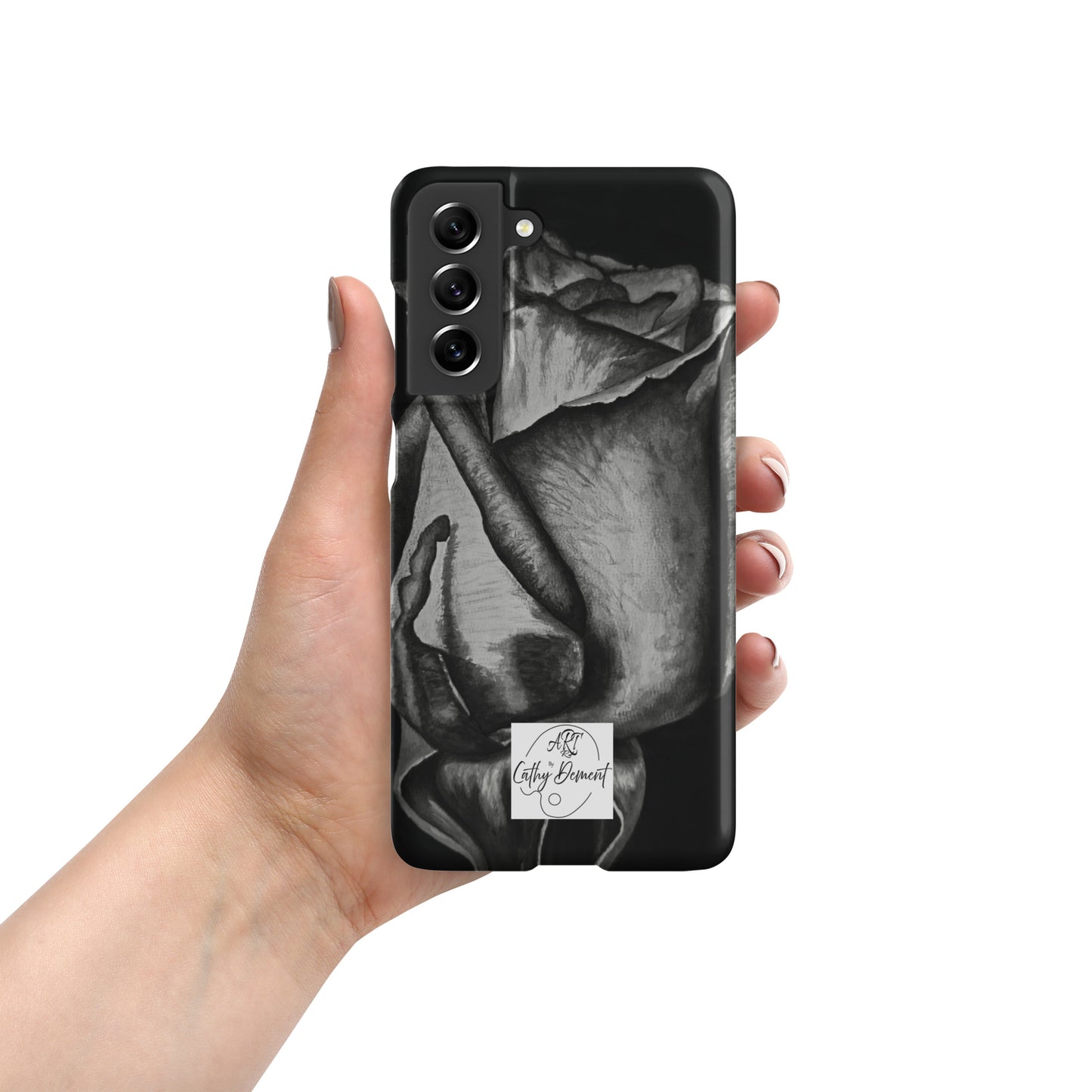 Dusk's Embrace: Monochrome Rose Artwork Snap case for Samsung® Cell Phones