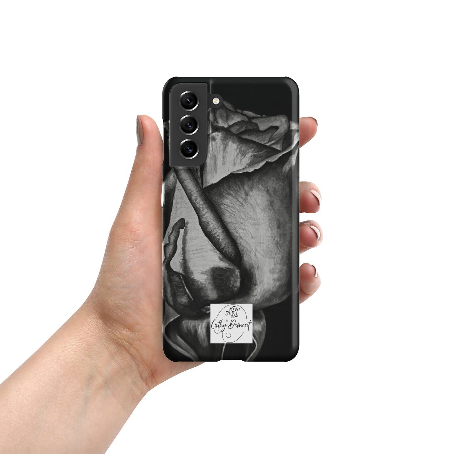 Dusk's Embrace: Monochrome Rose Artwork Snap case for Samsung® Cell Phones