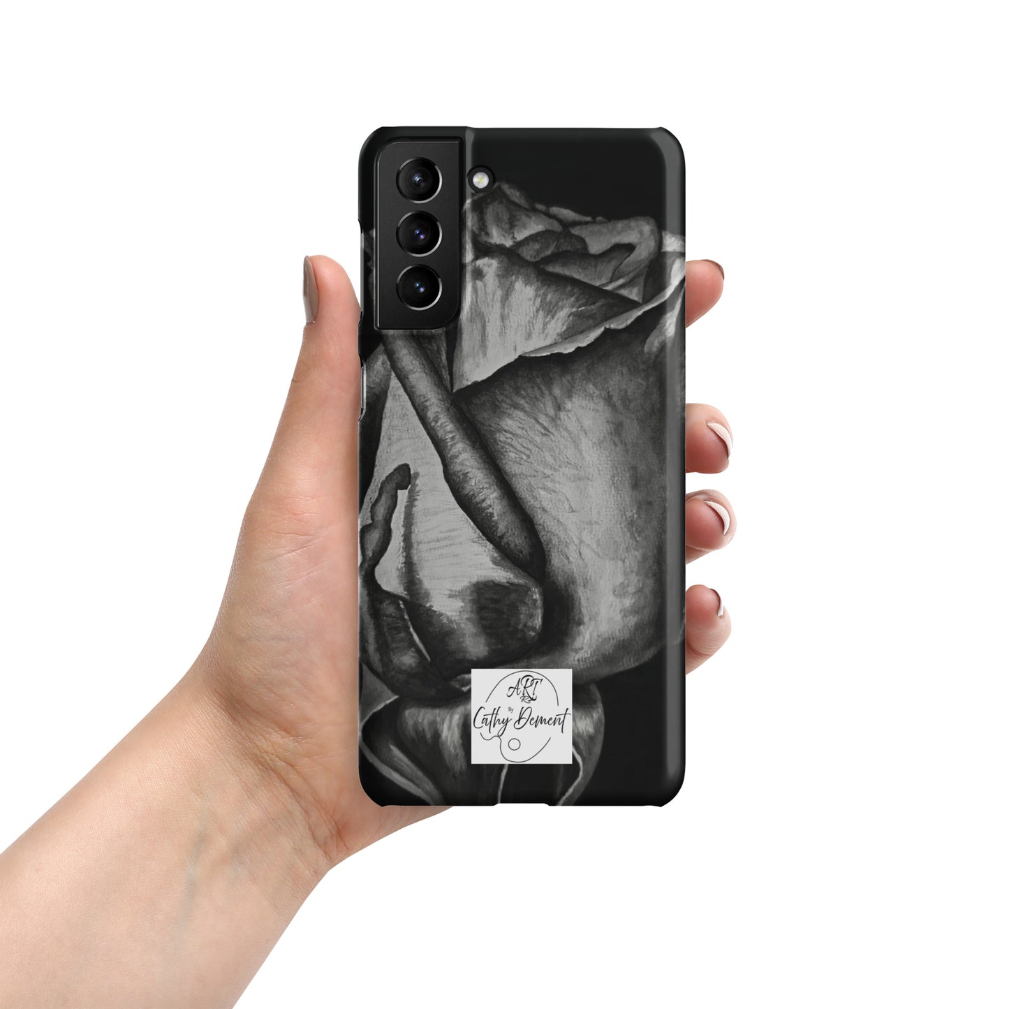 Dusk's Embrace: Monochrome Rose Artwork Snap case for Samsung® Cell Phones