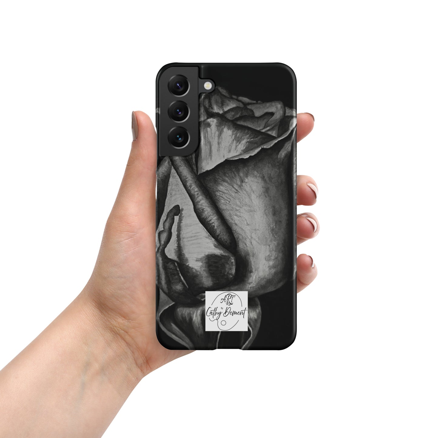 Dusk's Embrace: Monochrome Rose Artwork Snap case for Samsung® Cell Phones