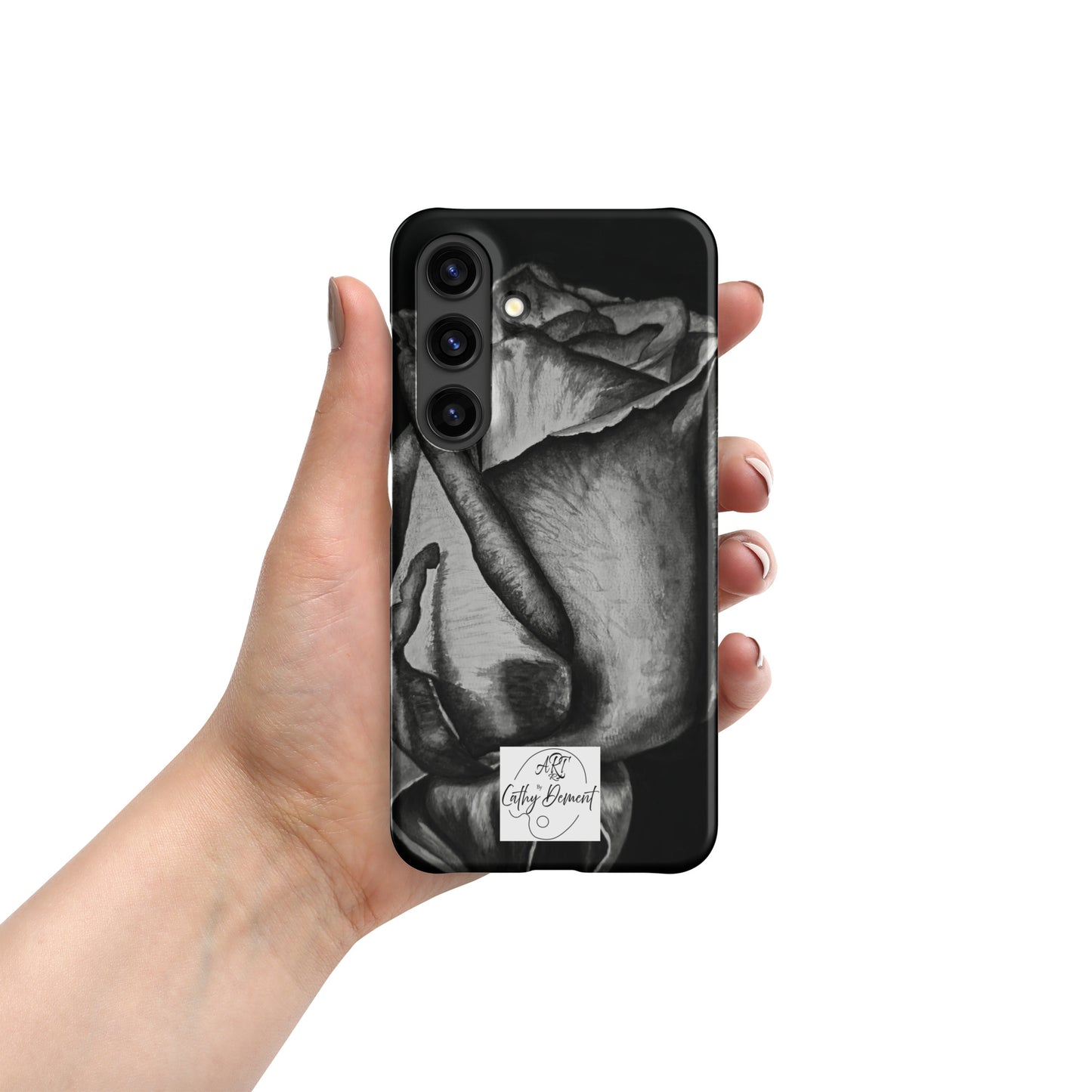 Dusk's Embrace: Monochrome Rose Artwork Snap case for Samsung® Cell Phones