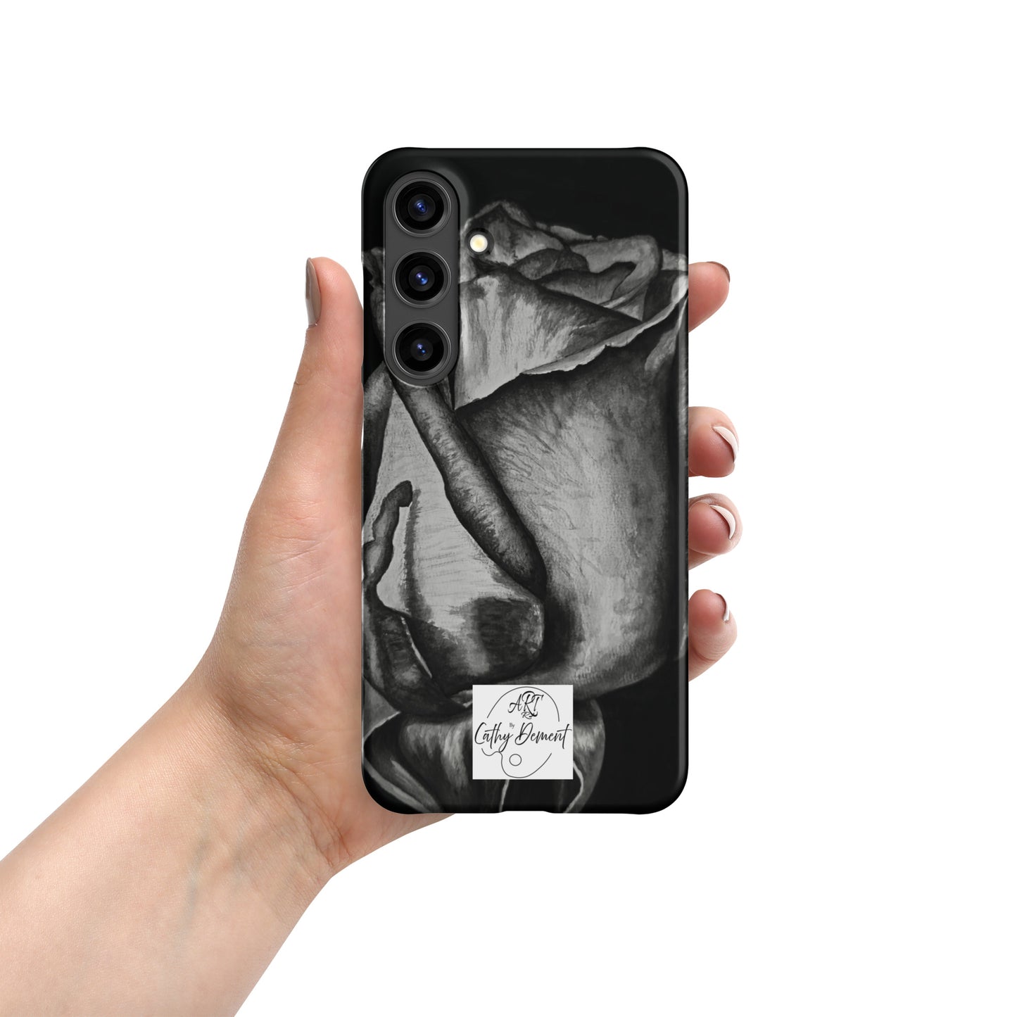 Dusk's Embrace: Monochrome Rose Artwork Snap case for Samsung® Cell Phones