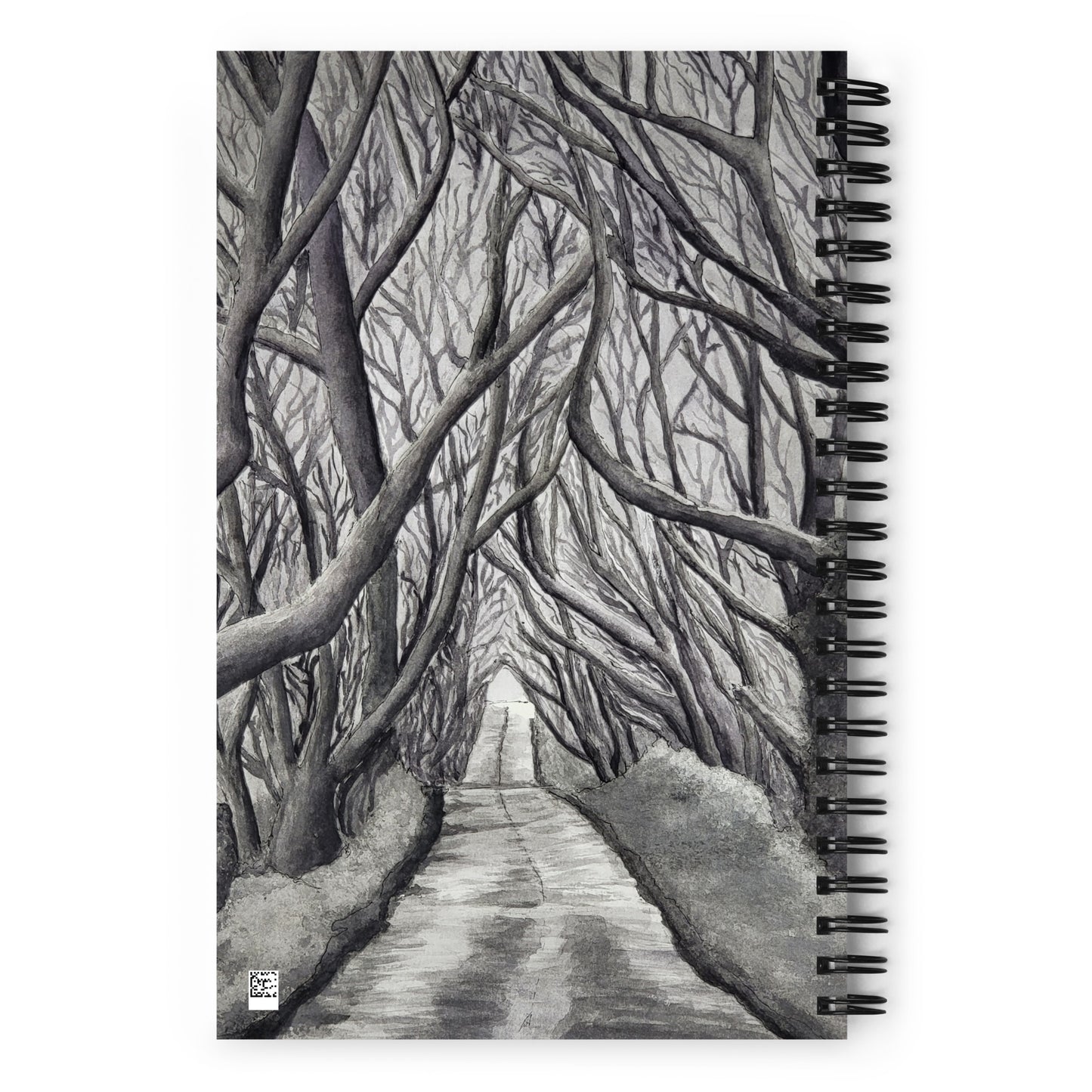 Tranquil Timber Path: Forest Path Design Spiral Dotted Page Notebook