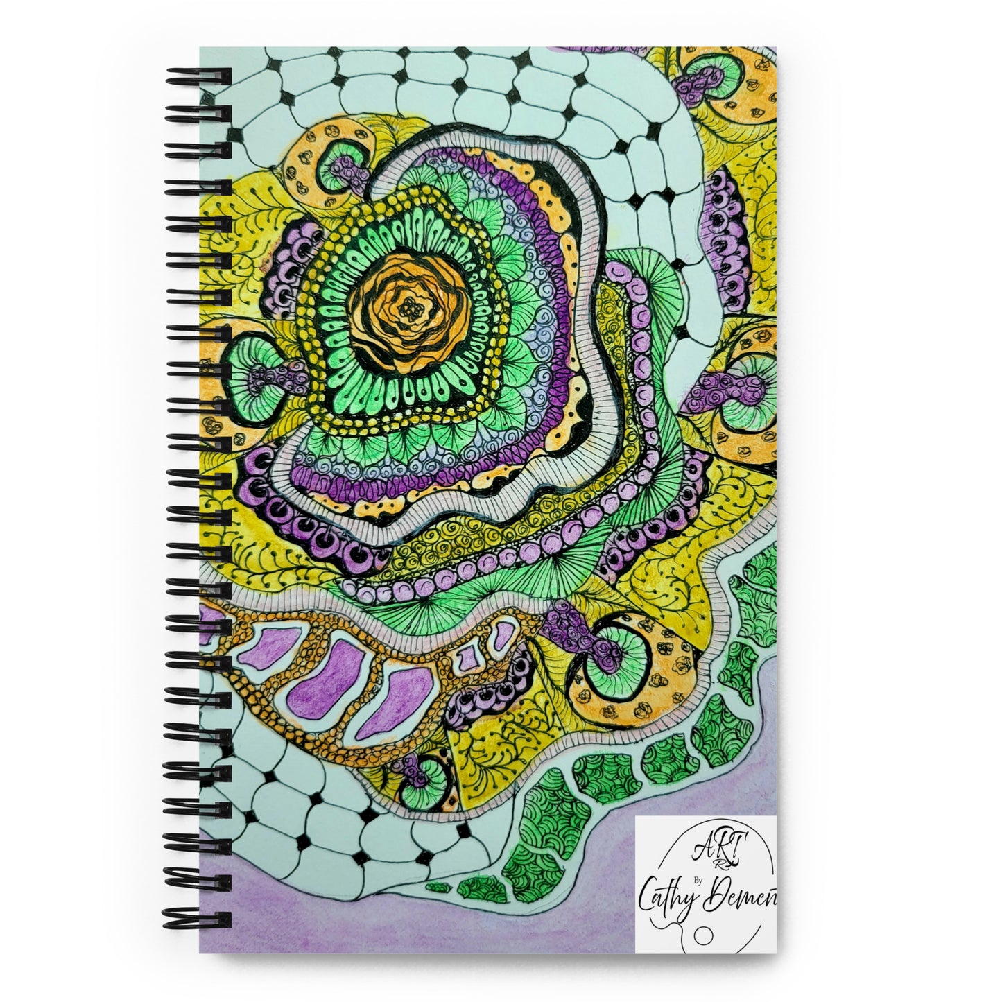 Zen Floral Bliss: Zentangle Design Floral Art Spiral notebook