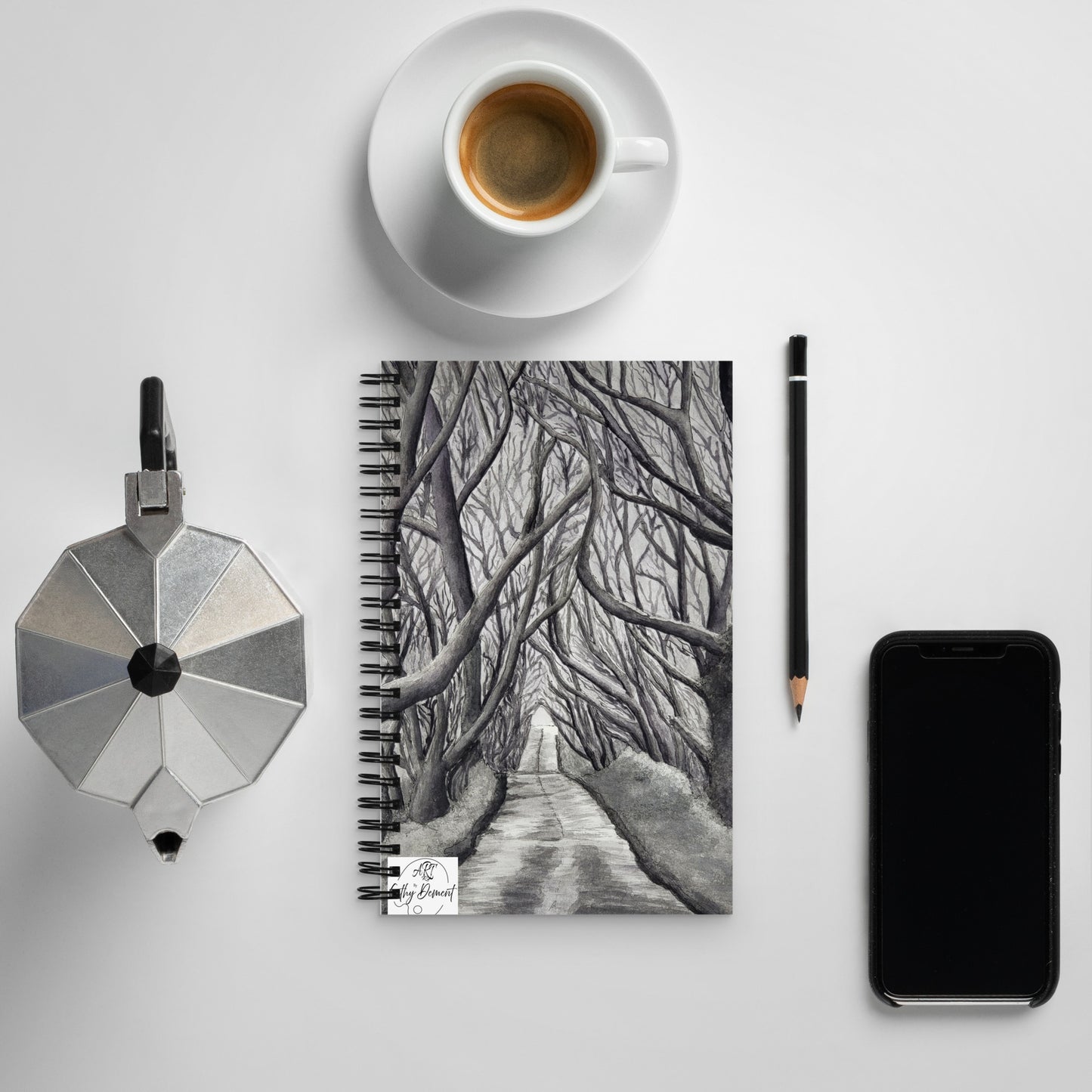 Tranquil Timber Path: Forest Path Design Spiral Notebook