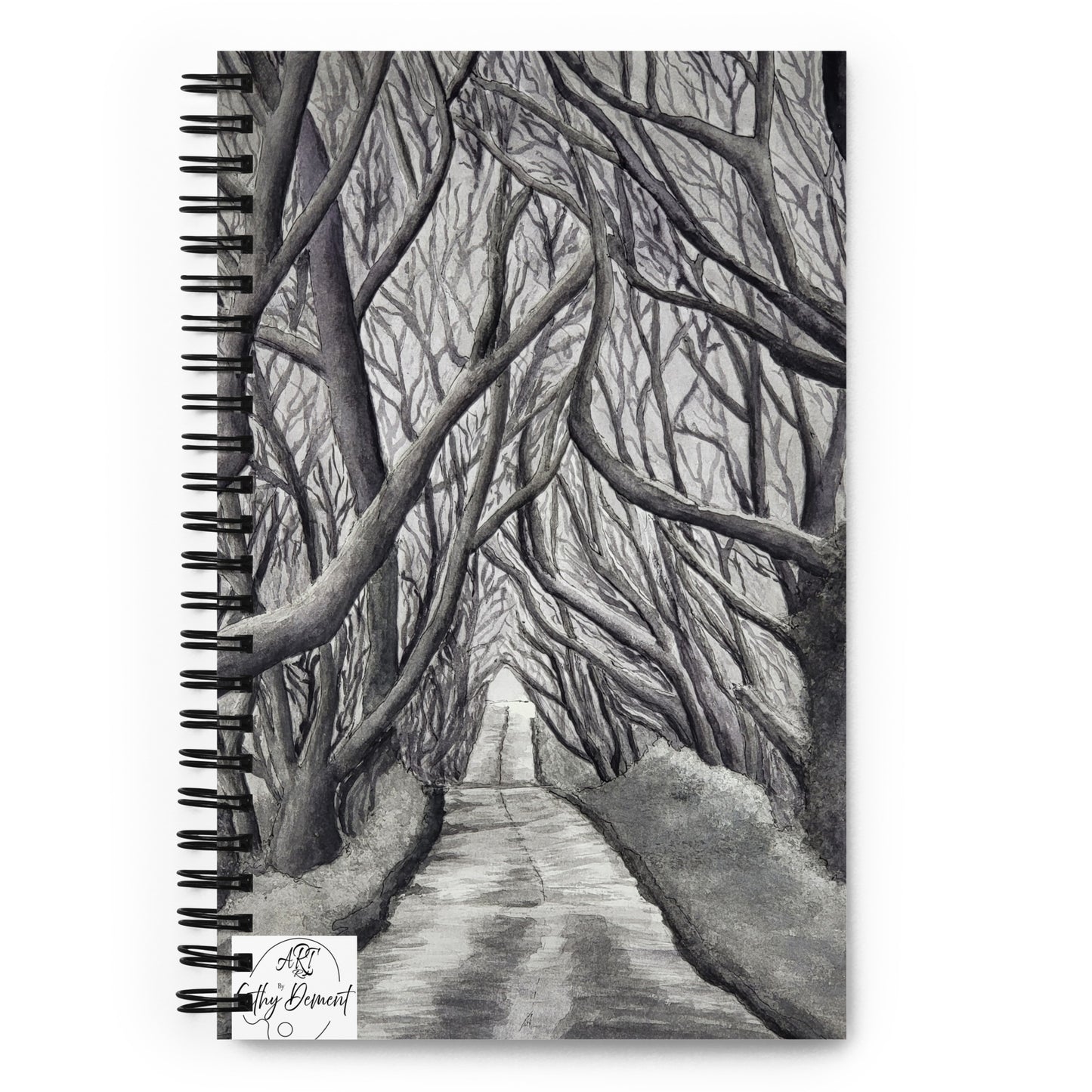 Tranquil Timber Path: Forest Path Design Spiral Dotted Page Notebook