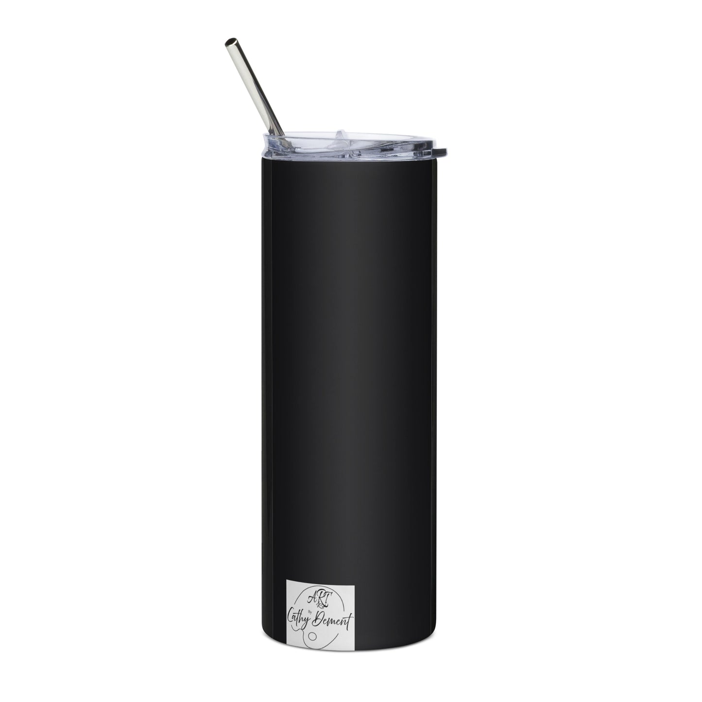 Dusk's Embrace: Monochrome Rose stainless Steel Tumbler