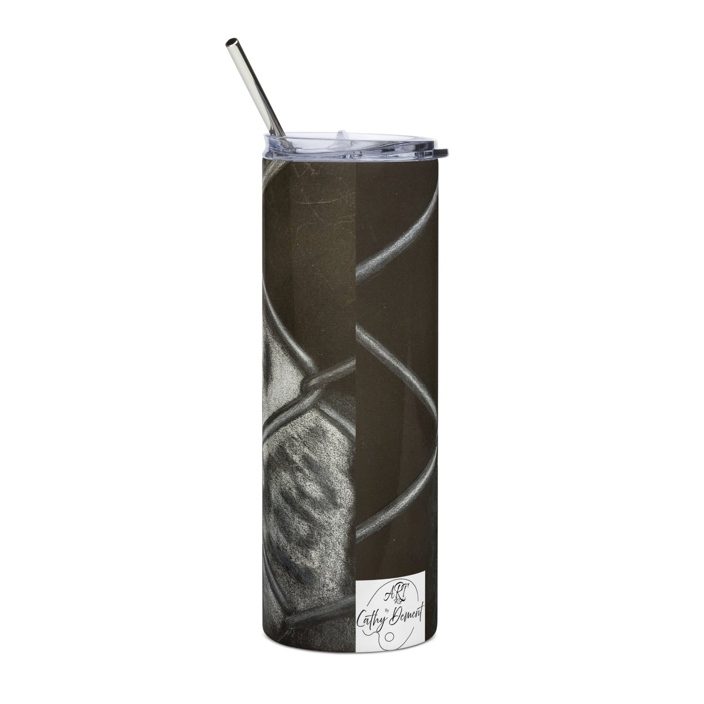 Grass is Greener: Black and White Rabbit Stainless Steel Tumbler