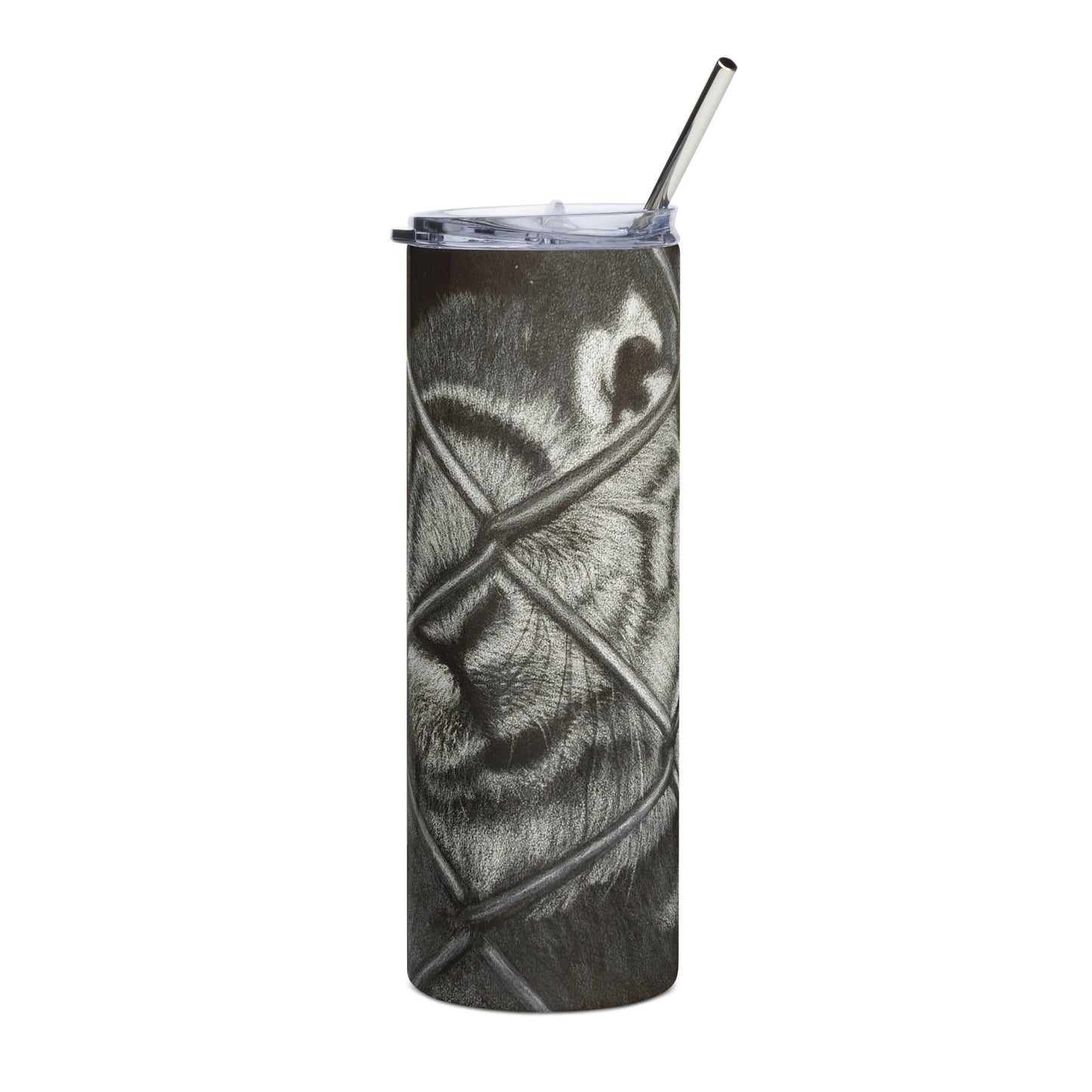 Grass is Greener: Black and White Rabbit Stainless Steel Tumbler