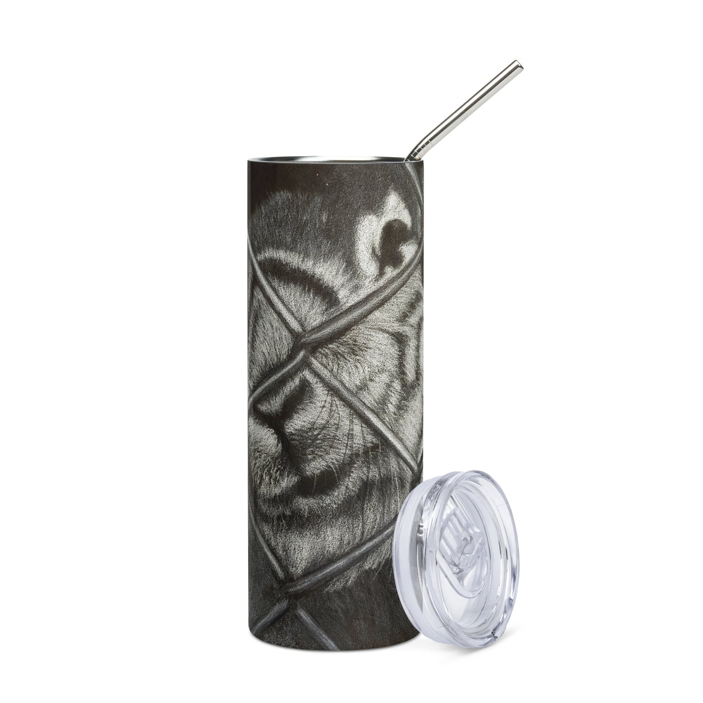 Grass is Greener: Black and White Rabbit Stainless Steel Tumbler