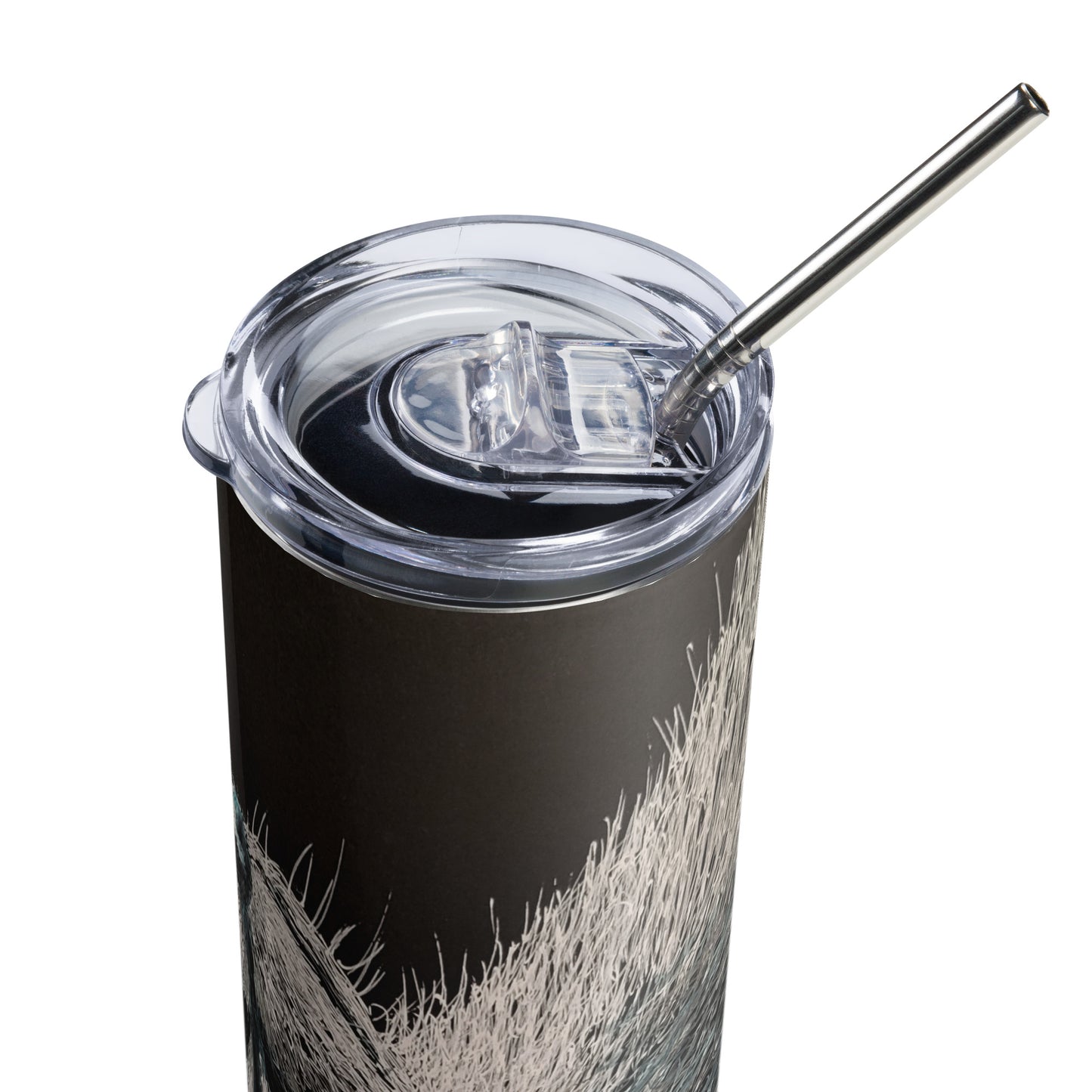 Stainless Steel 20 oz Tumbler: Cute Lazy Raccoon Artwork Design