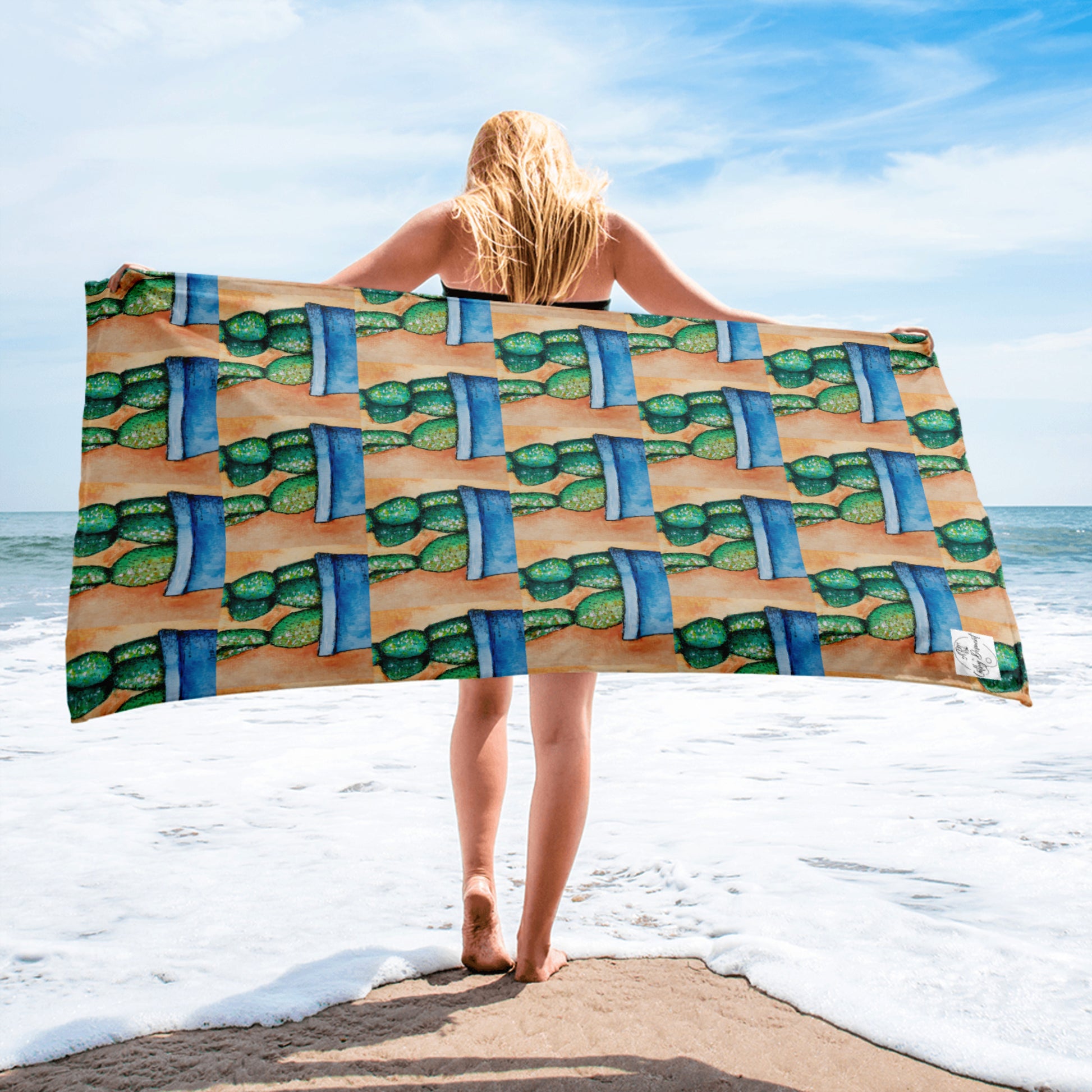 succulent beach towel BeachTowel - Adobe Oasis