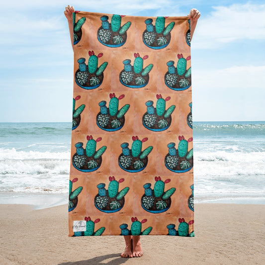 Adobe Oasis BeachTowel: Succulent Plant #4 Artwork Design