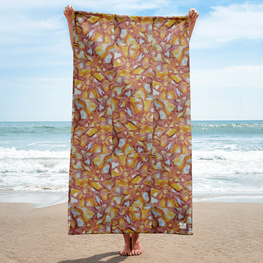 Beach Towel - Sunset Veil - Colorful Abstract Artwork Design