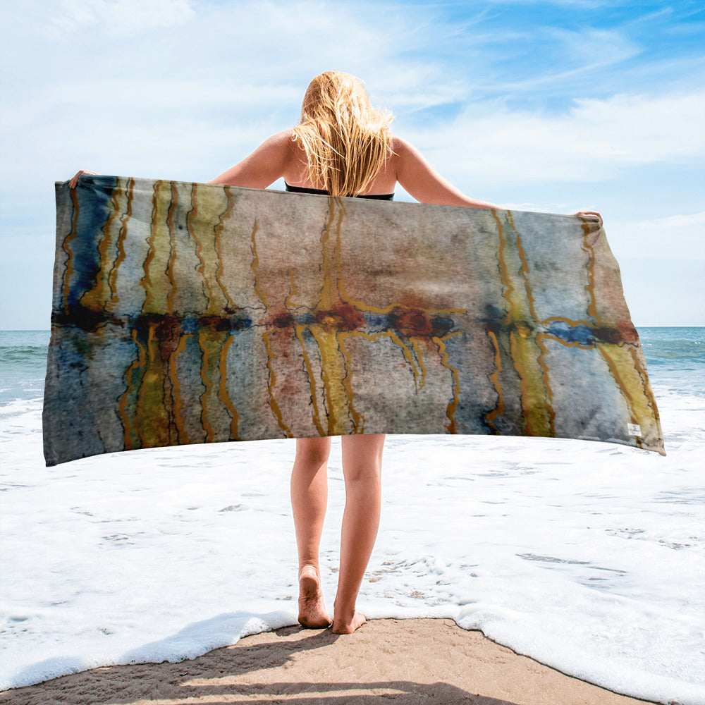 Beach Towel - Twilight Reflections - Colorful Abstract Artwork Design