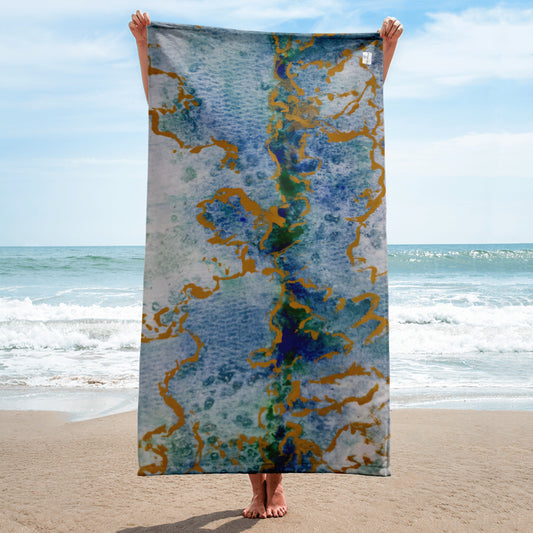 Beach Towel - Celestial Dreamscapes - Colorful Abstract Artwork Design