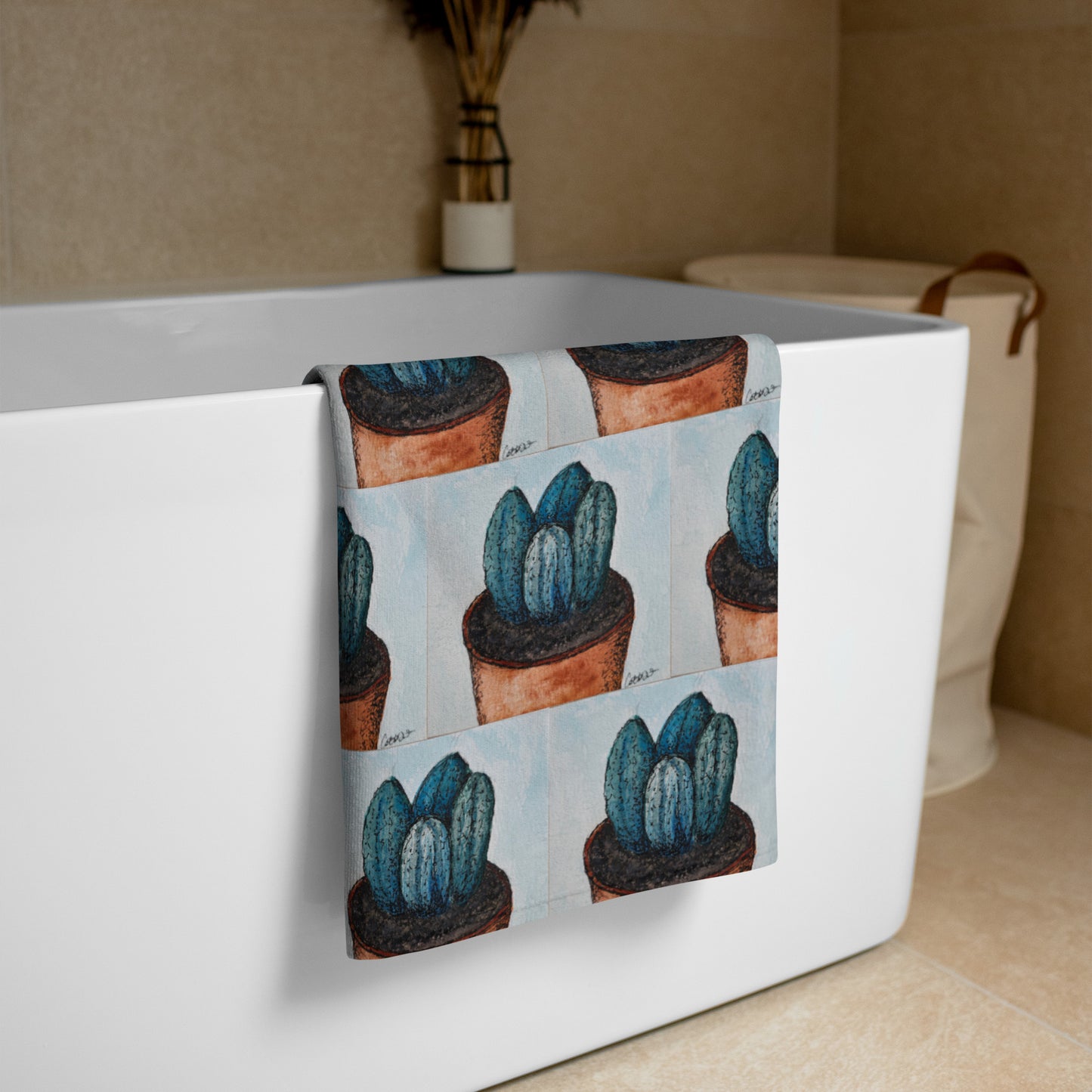 Adobe Oasis BeachTowel: Succulent Plant #1 Artwork Design