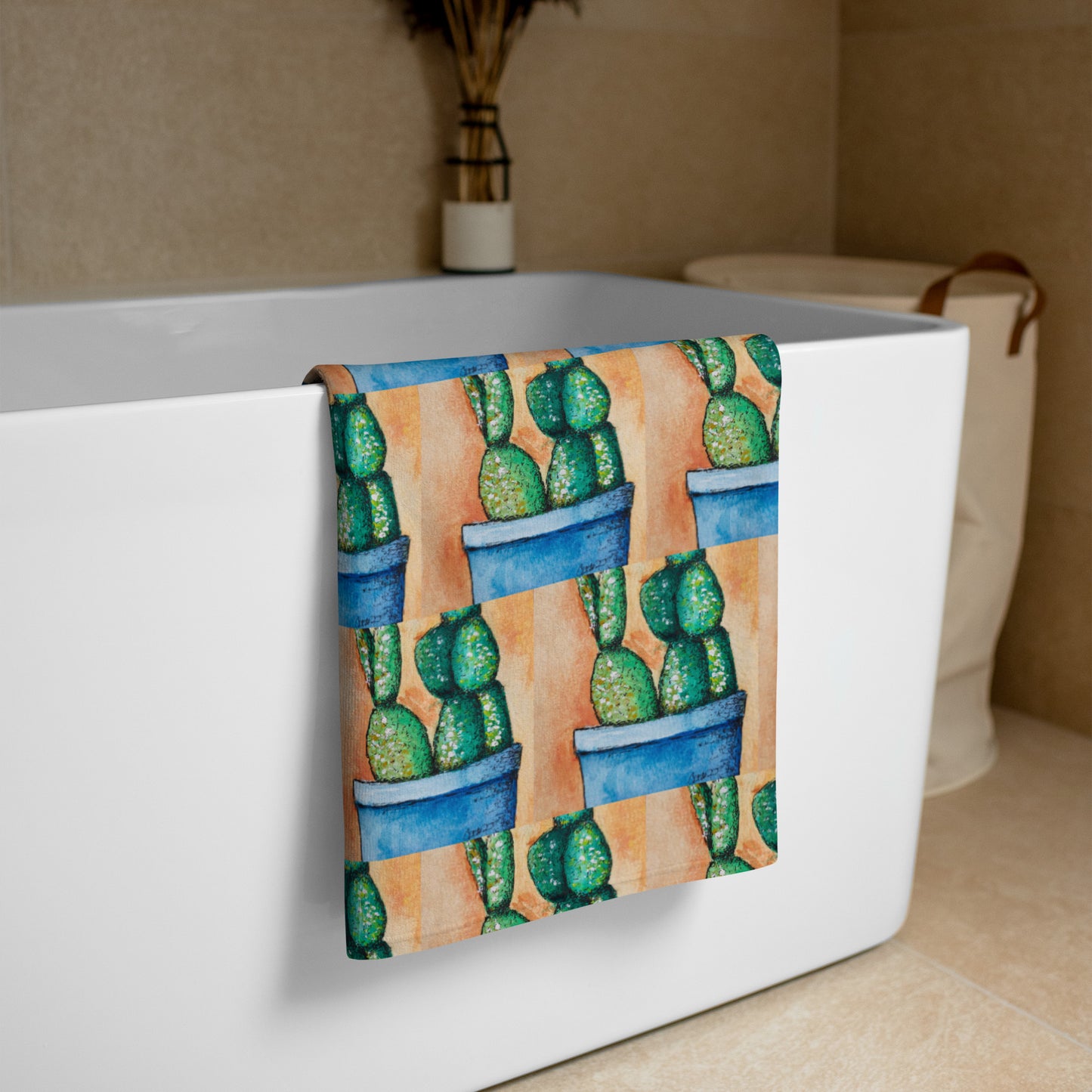 Adobe Oasis BeachTowel: Succulent Plant #3 Artwork Design