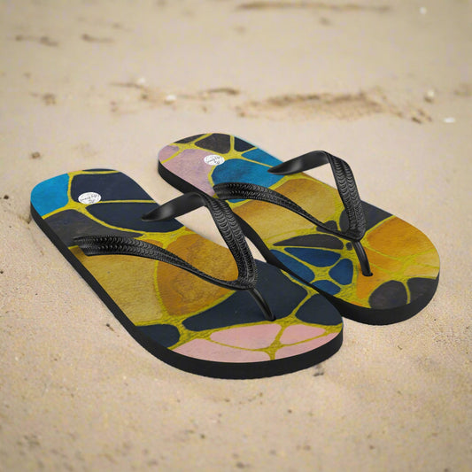 Flip-Flops - Dusk - Vibrant Abstract Artwork Design Shoes