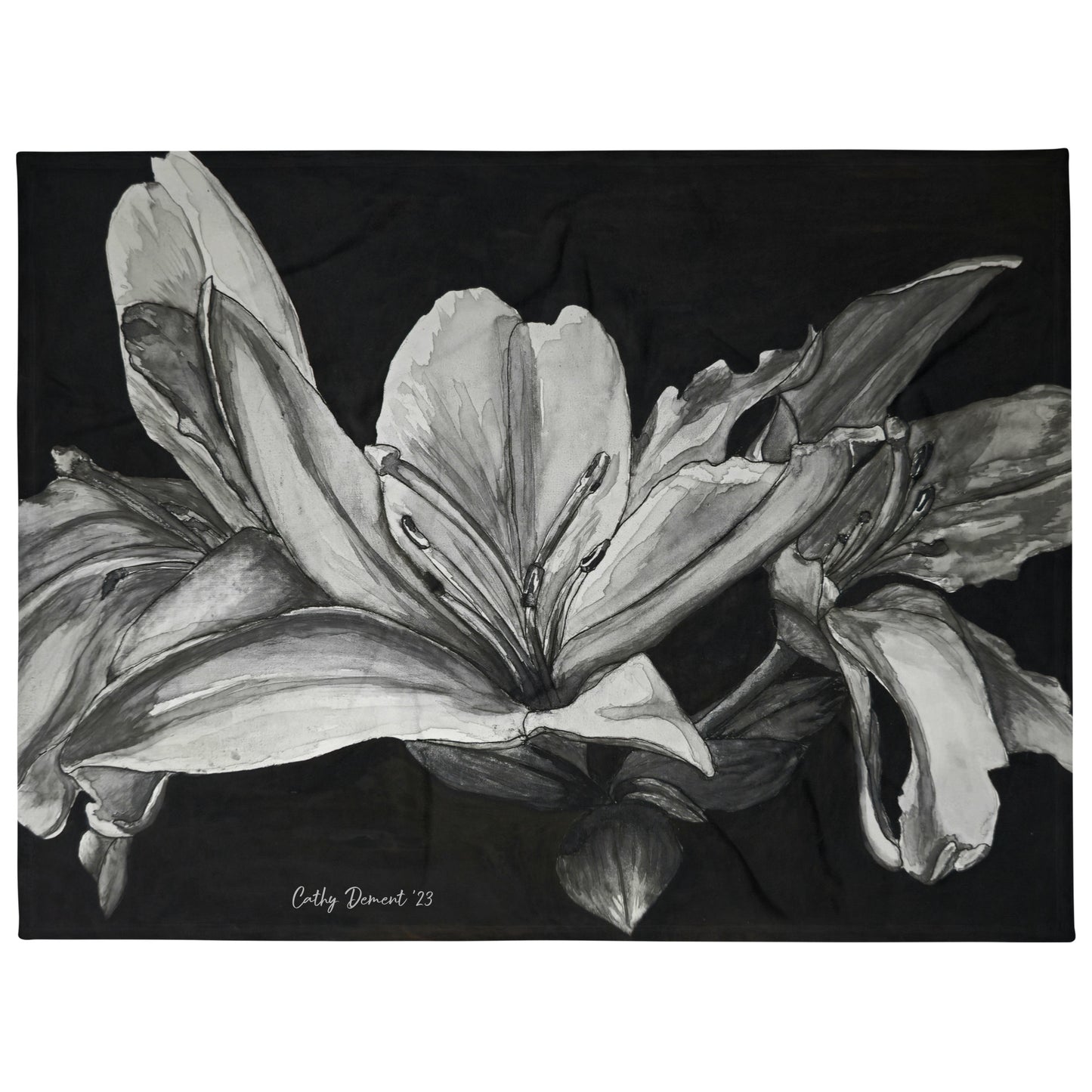 Floral Elegance: Lily Artworkk Design Throw Blanket