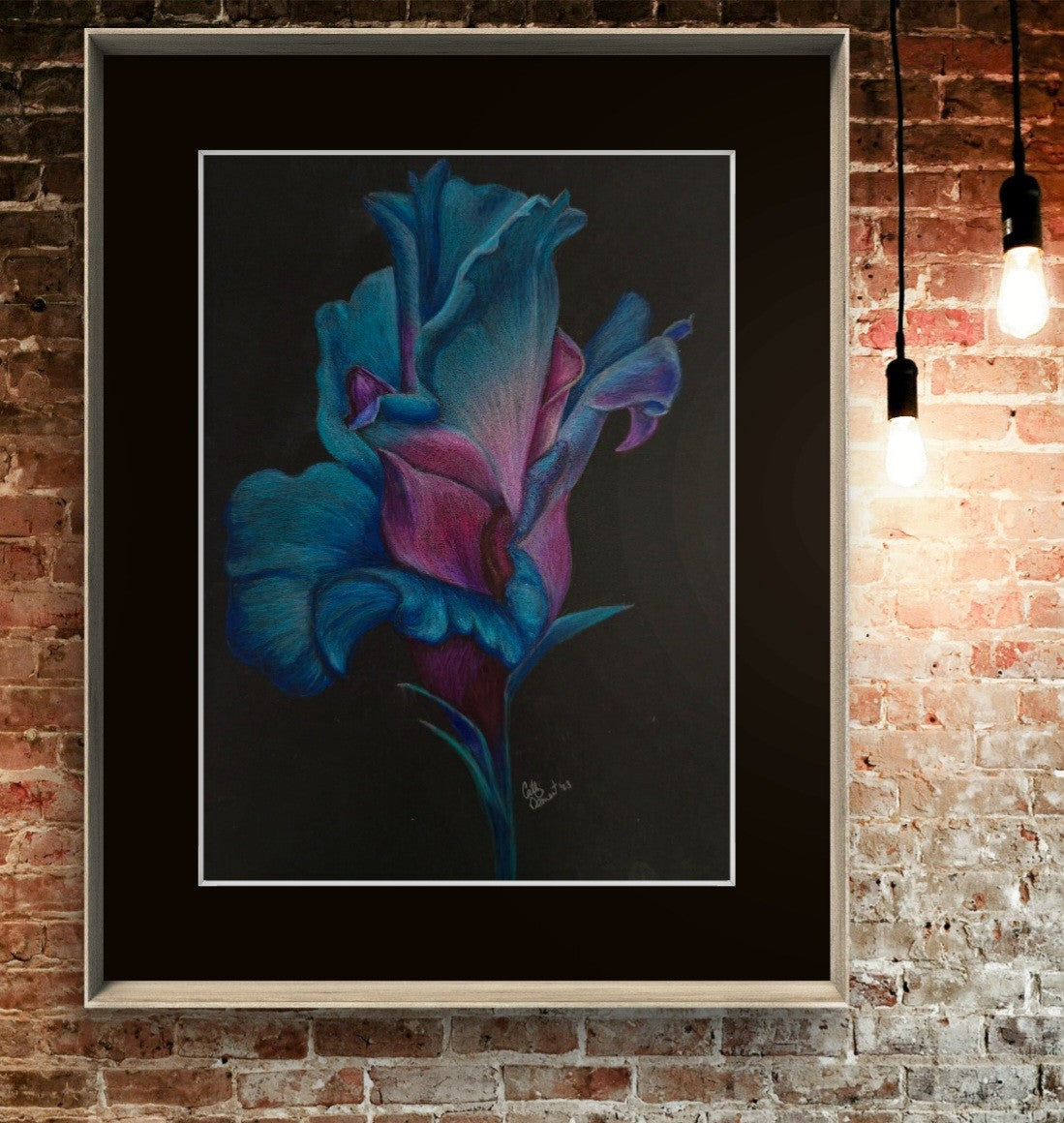 Original Artwork (available) Blossom in the Dark: Colorful Flower