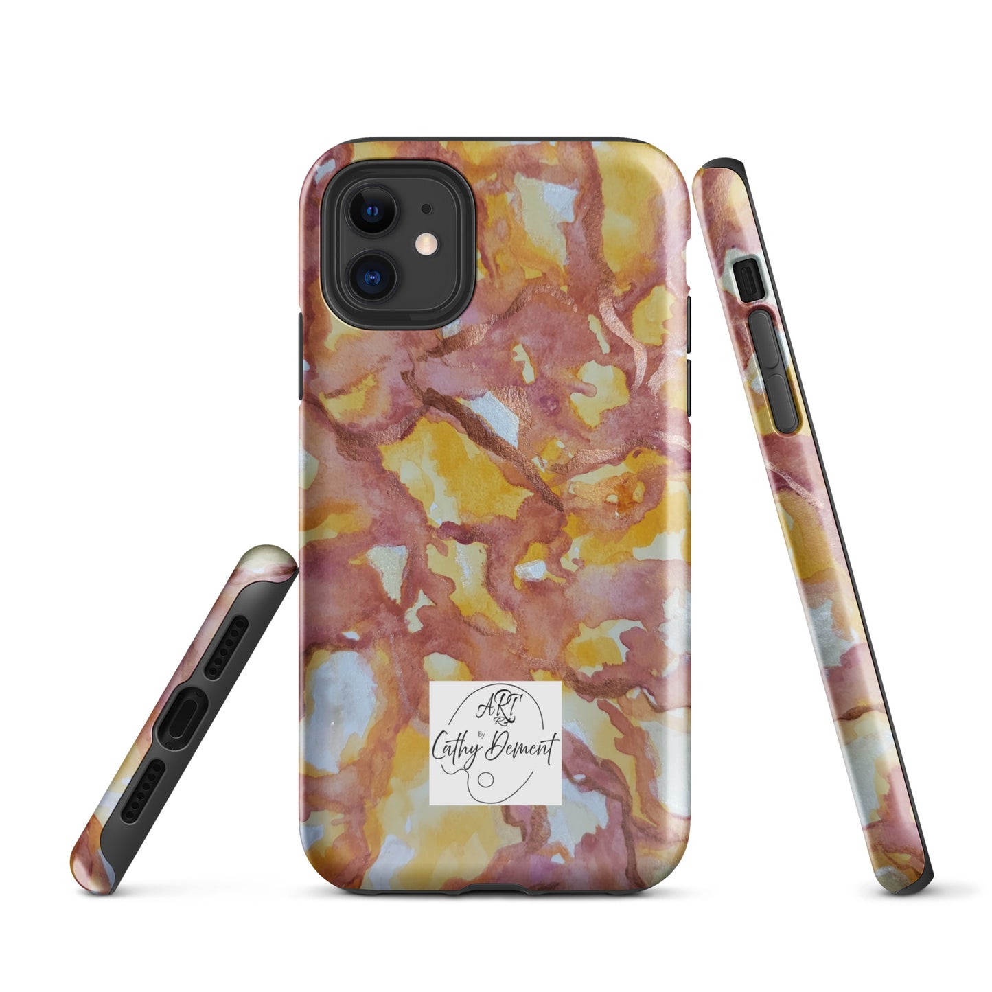 Tough Case for iPhone® - Sunset Veil: A Dance of Red and White Artwork