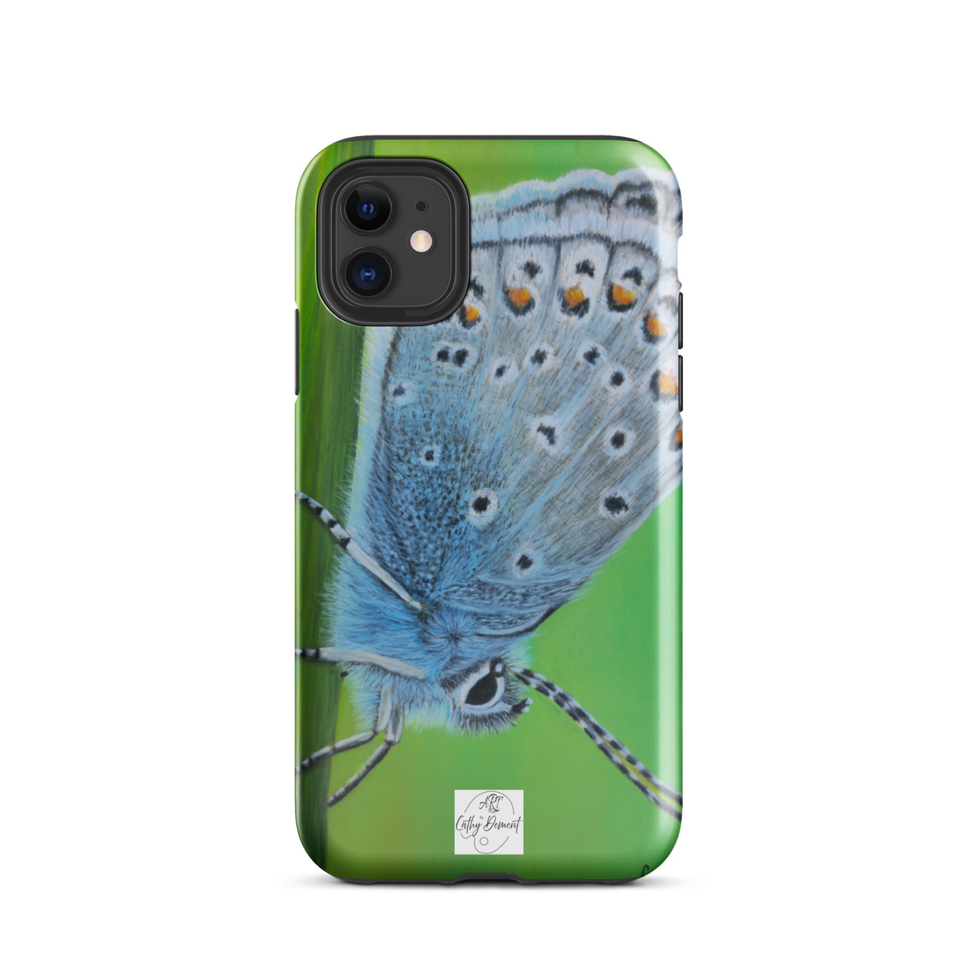 Tough Case for iPhone® - Gossamer Blue, Karner Blue Butterfly Cell Phone Case