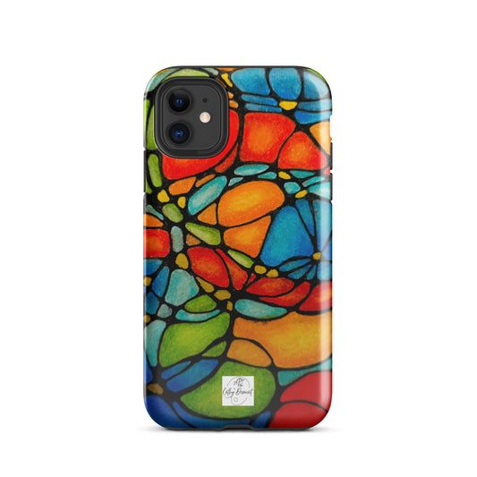 Tough Case for iPhone® - Petals in Motion - Vibrant Abstract Floral Artwork Design Cellphone Case