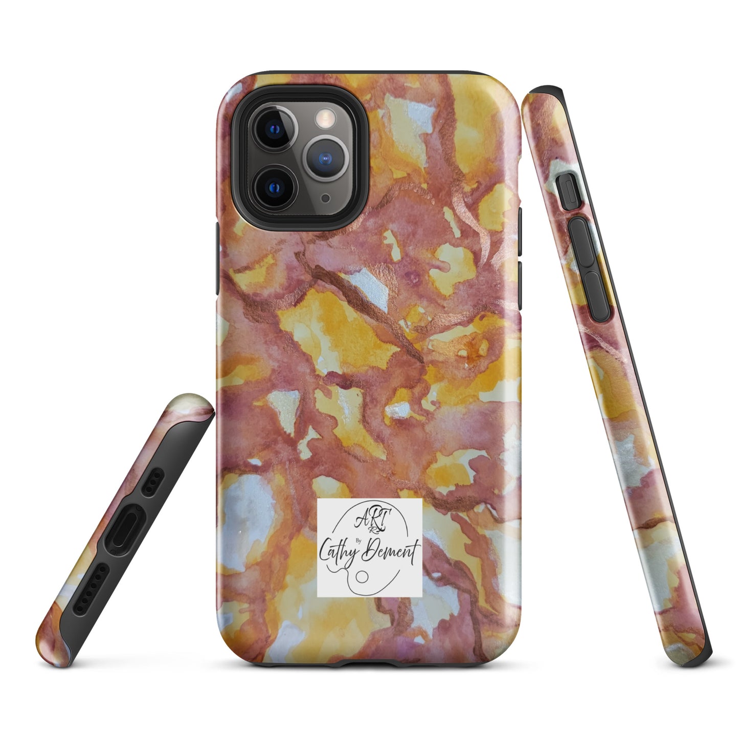 Tough Case for iPhone® - Sunset Veil: A Dance of Red and White Artwork