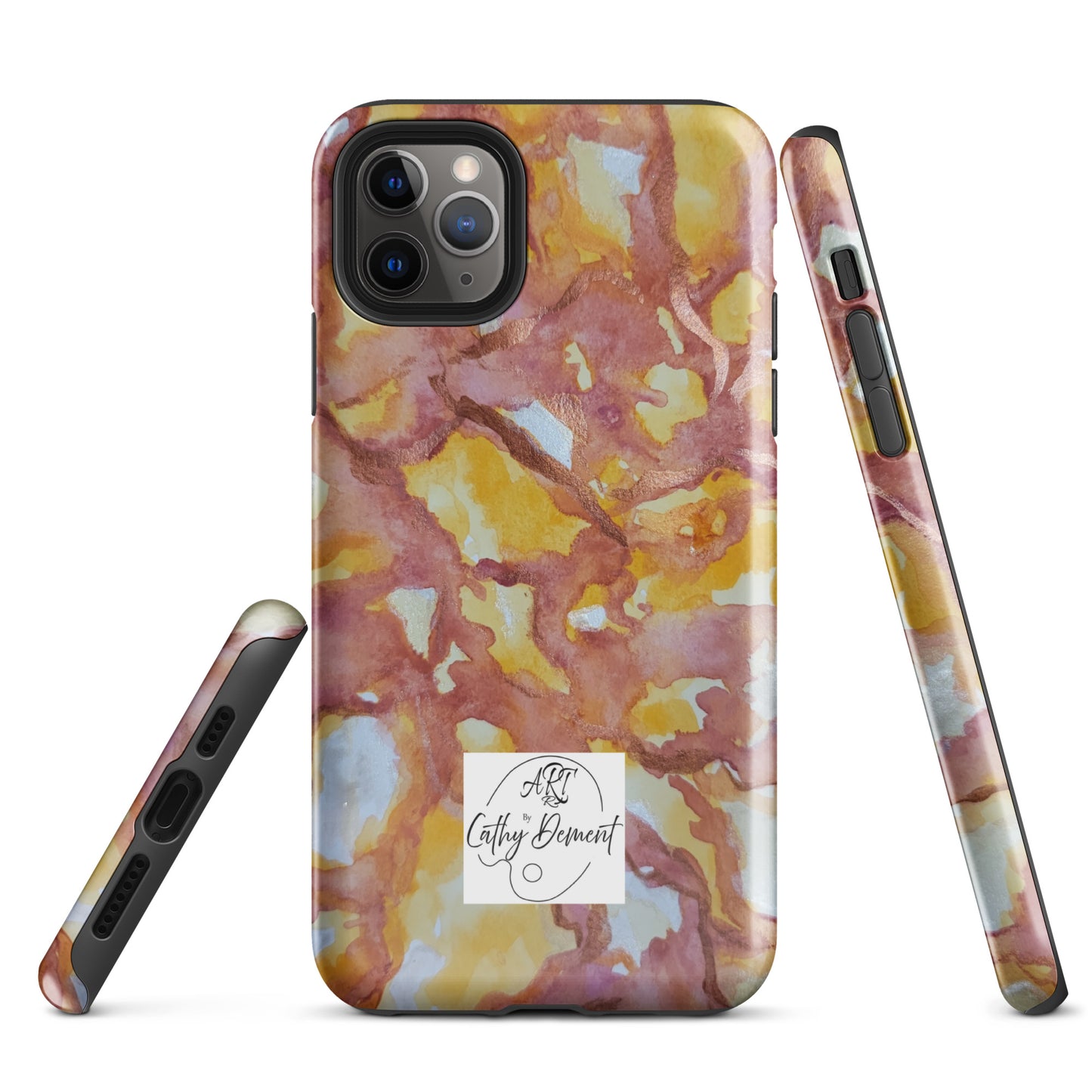 Tough Case for iPhone® - Sunset Veil: A Dance of Red and White Artwork