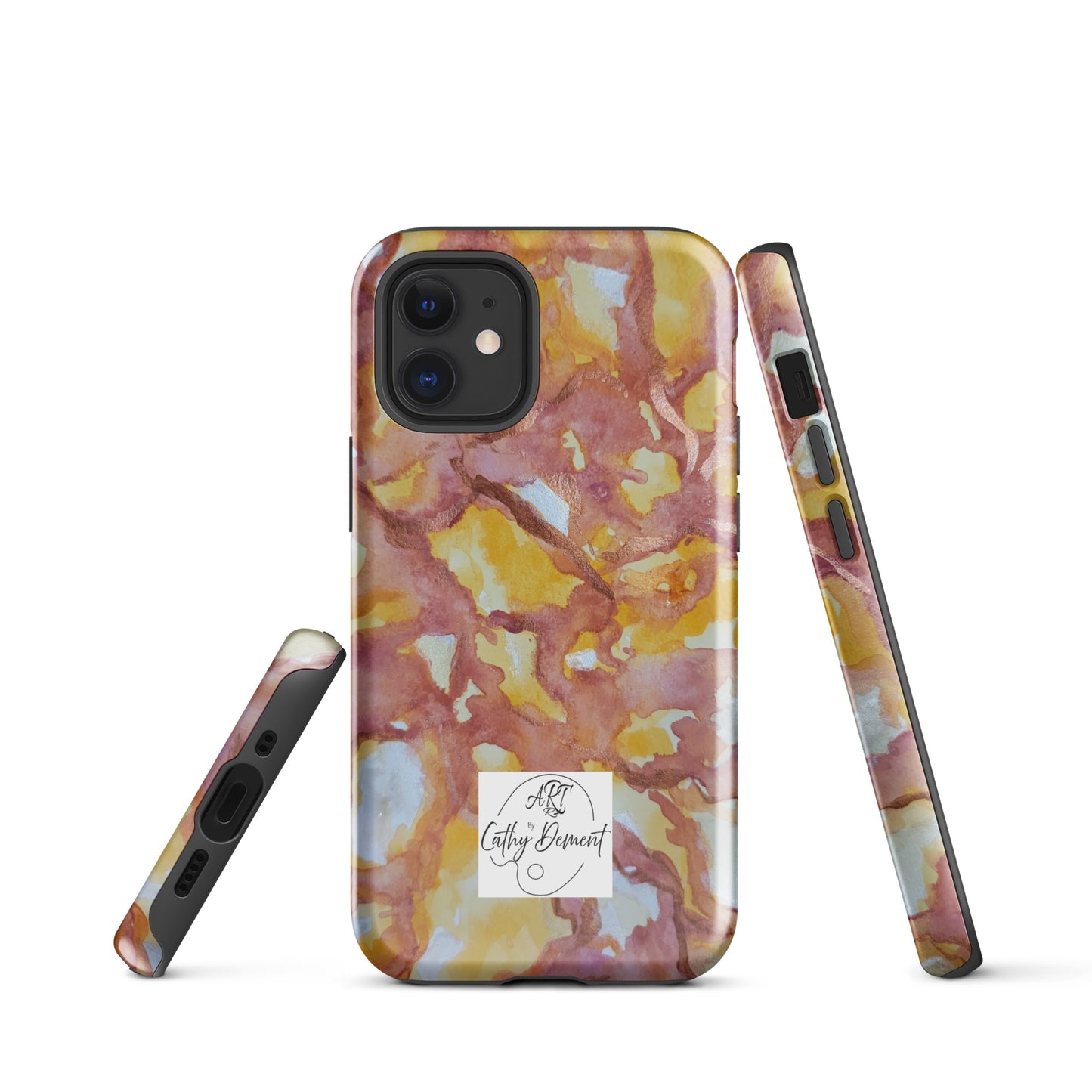 Tough Case for iPhone® - Sunset Veil: A Dance of Red and White Artwork