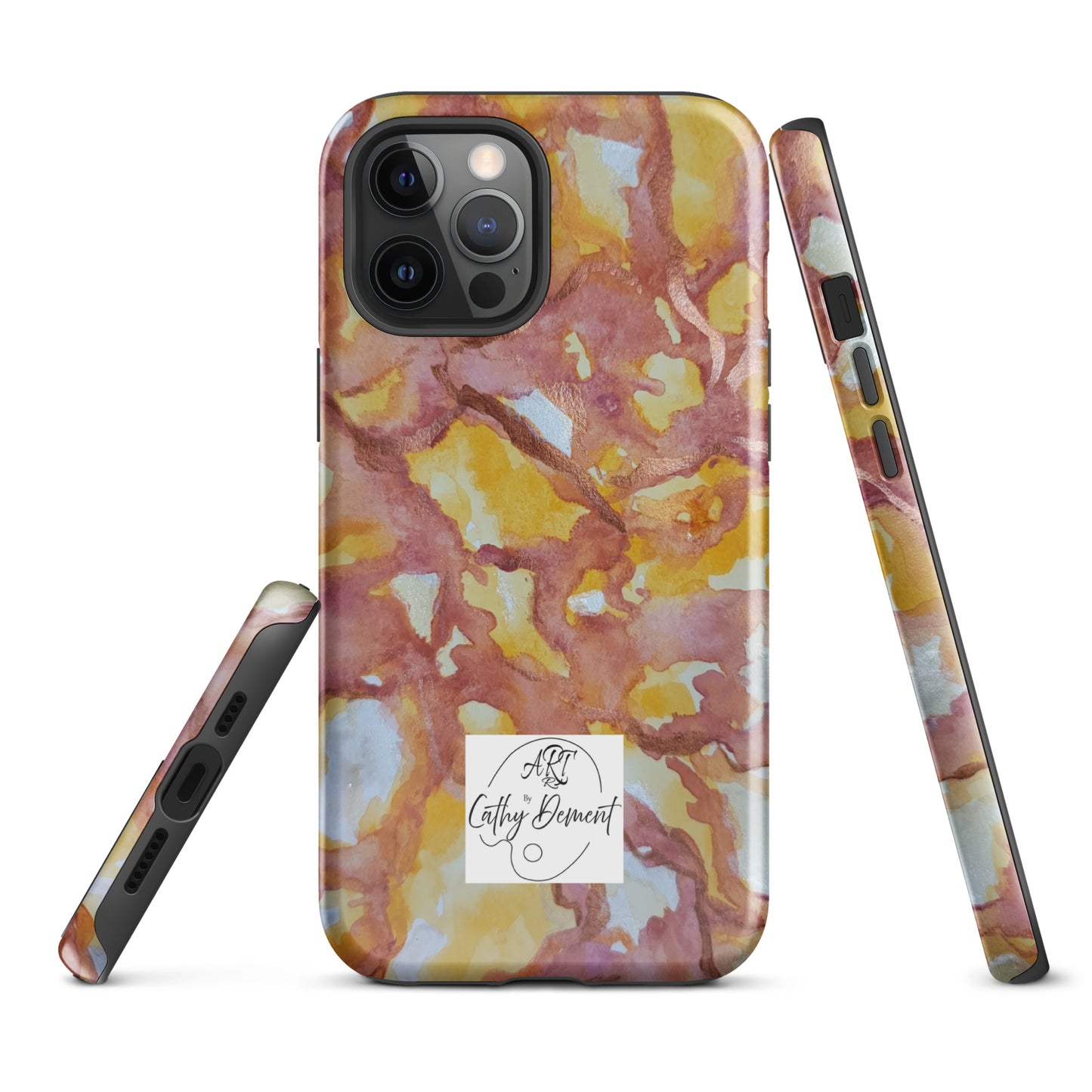 Tough Case for iPhone® - Sunset Veil: A Dance of Red and White Artwork