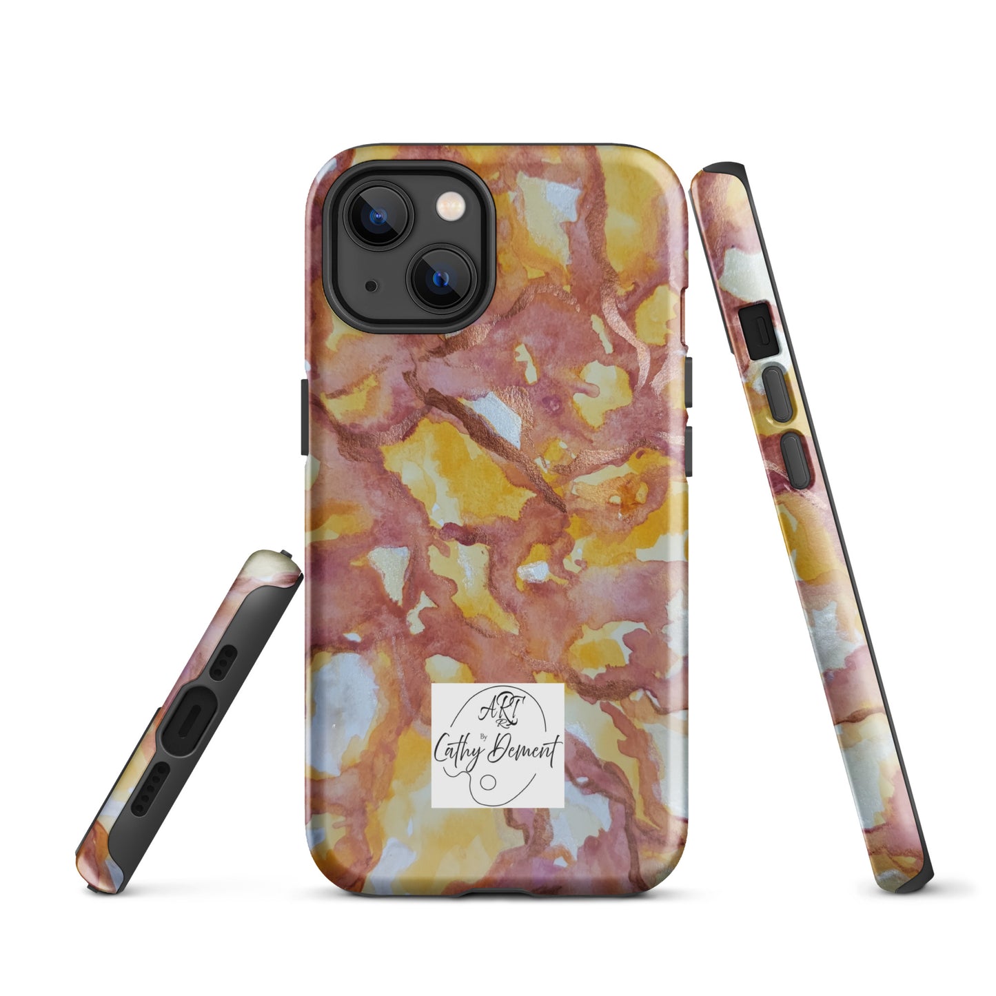 Tough Case for iPhone® - Sunset Veil: A Dance of Red and White Artwork