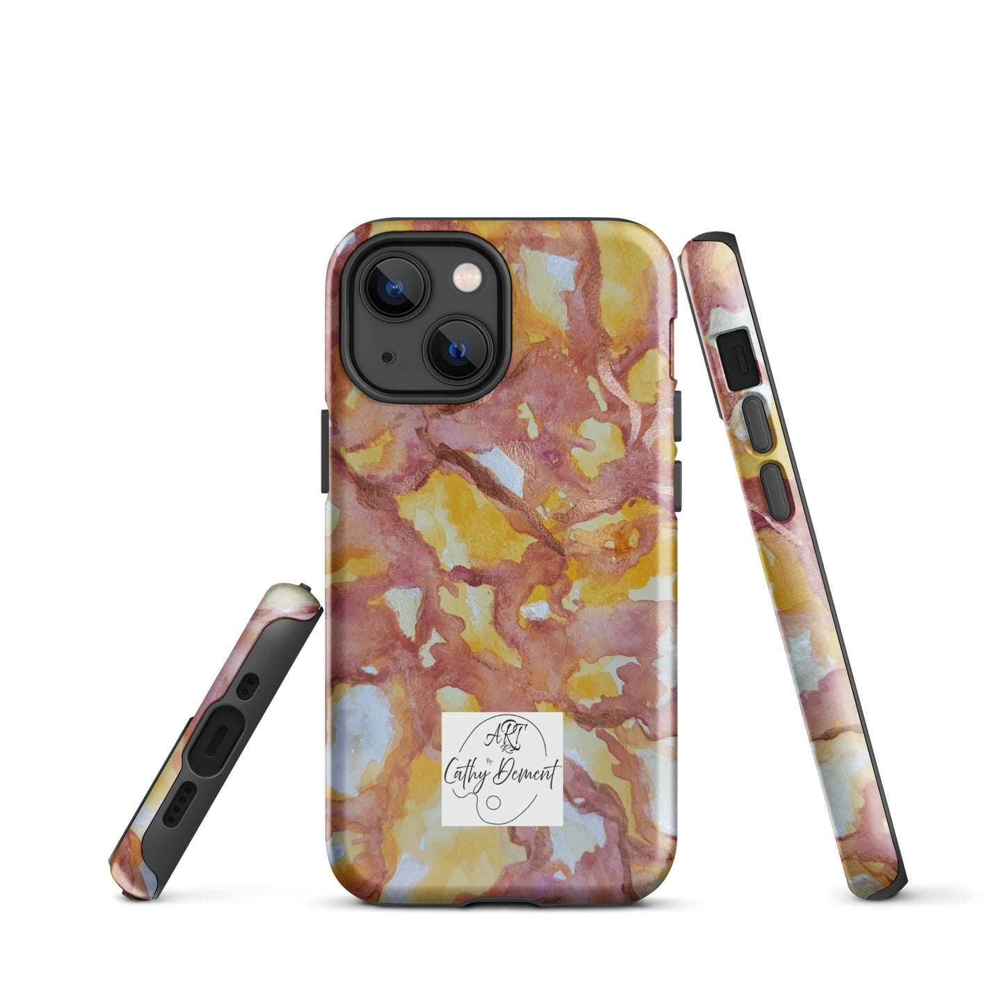 Tough Case for iPhone® - Sunset Veil: A Dance of Red and White Artwork