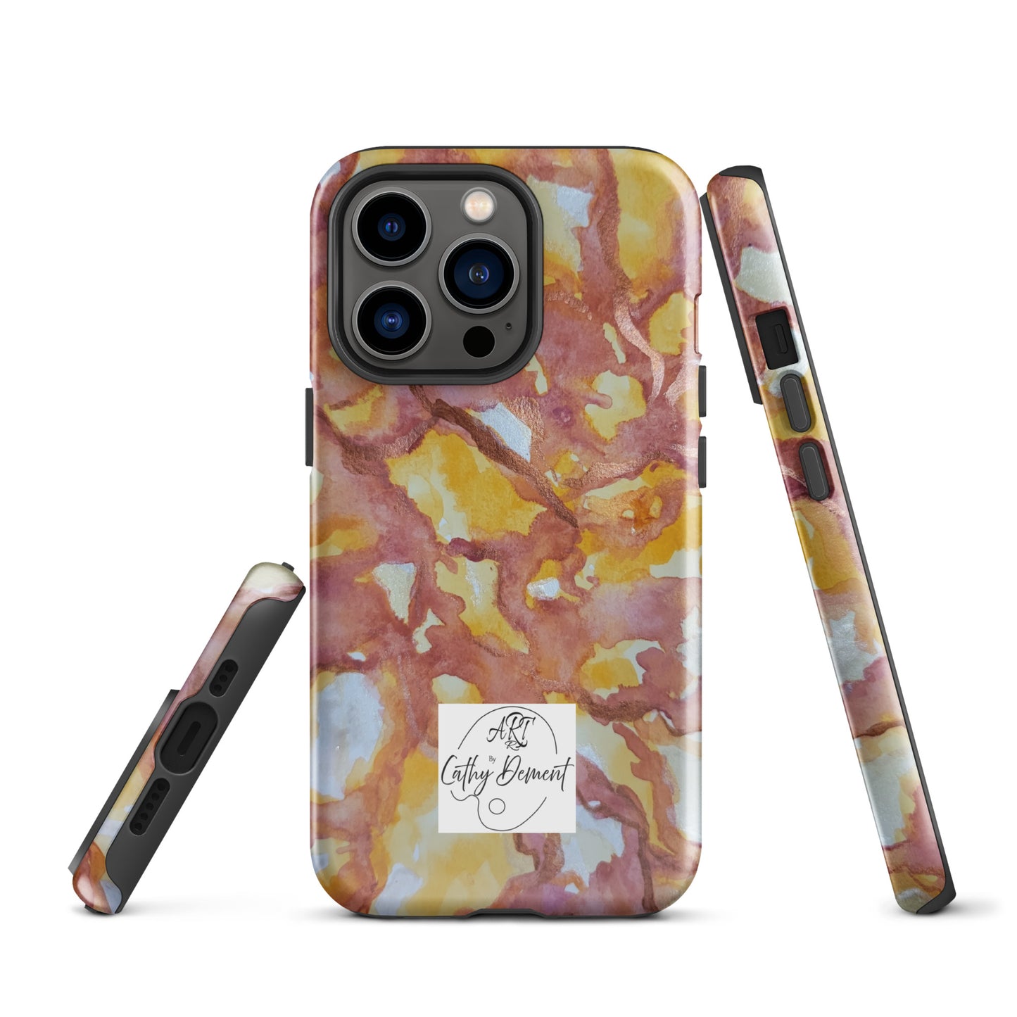 Tough Case for iPhone® - Sunset Veil: A Dance of Red and White Artwork