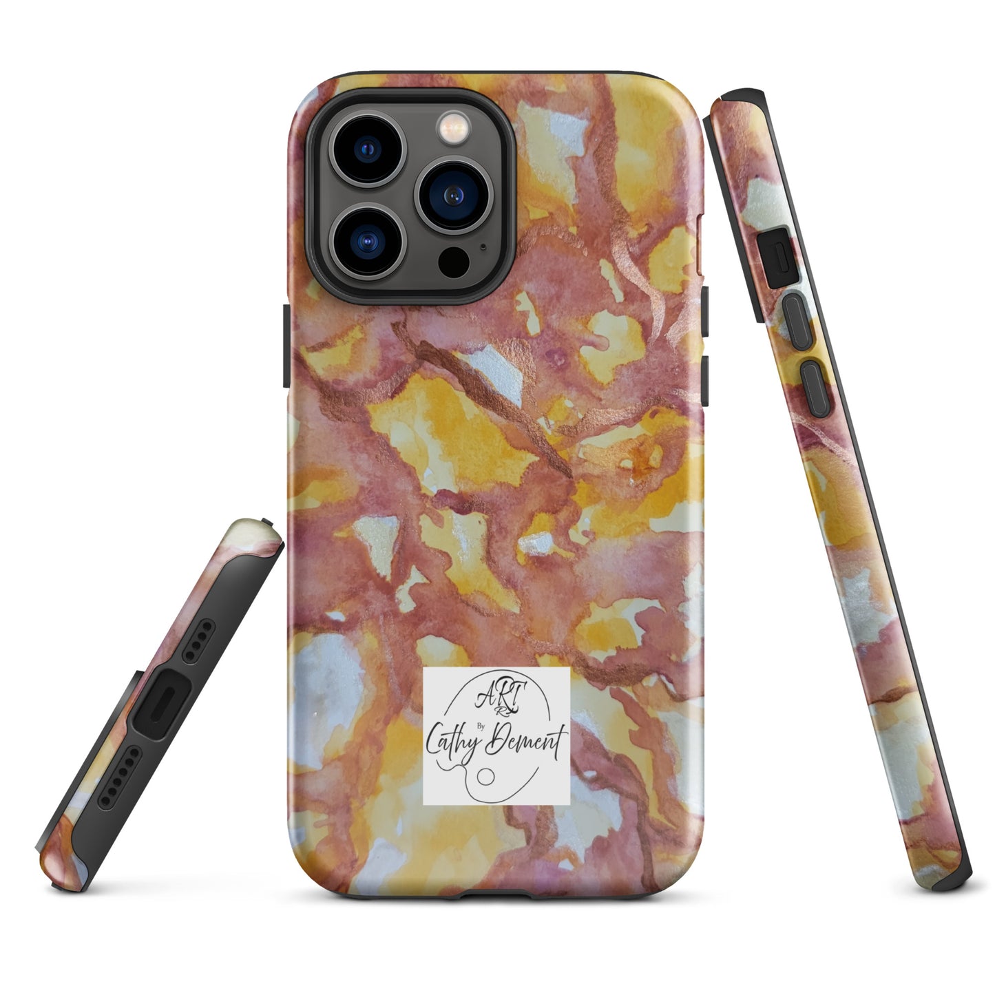 Tough Case for iPhone® - Sunset Veil: A Dance of Red and White Artwork